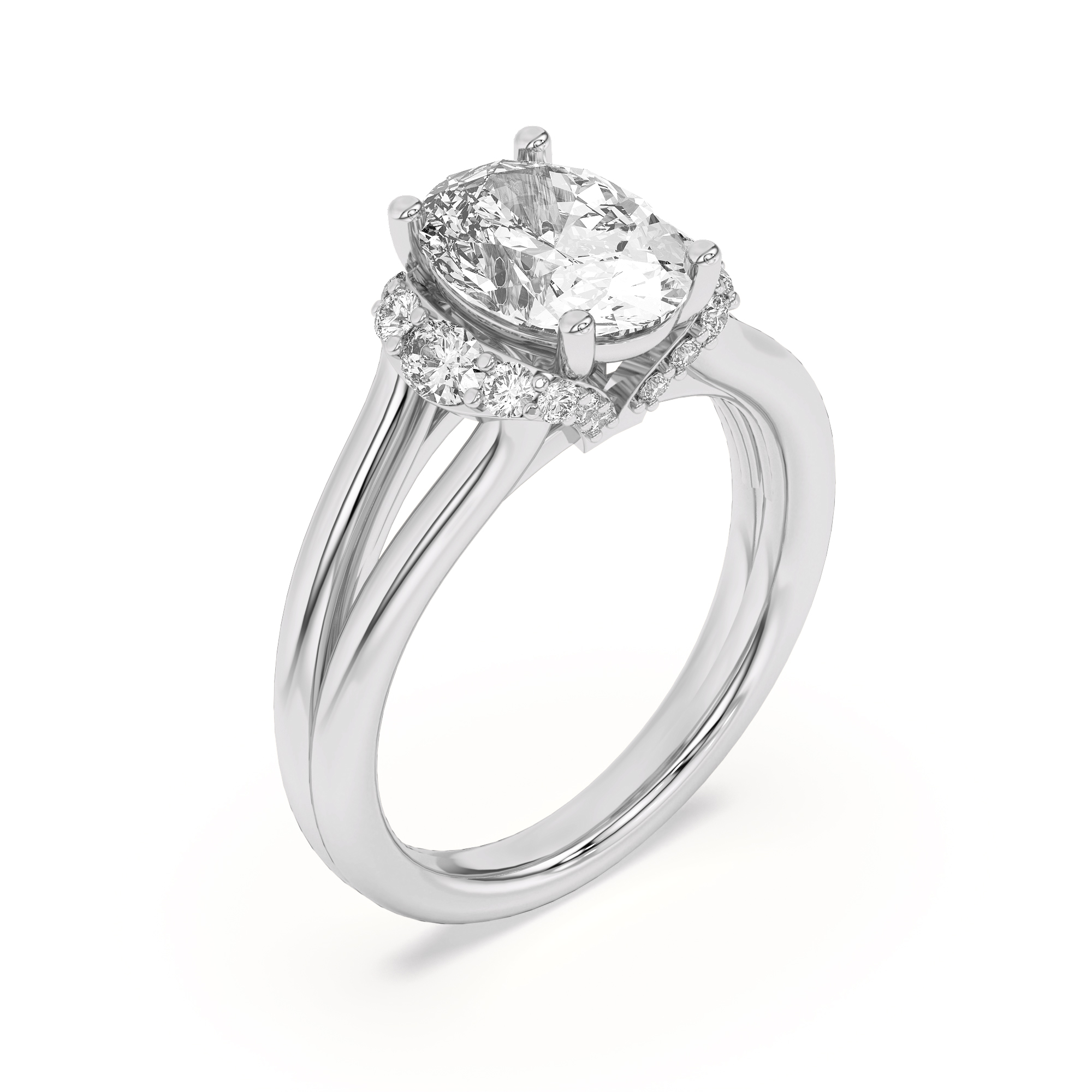 Kiana Waterfall Halo Engagement Ring