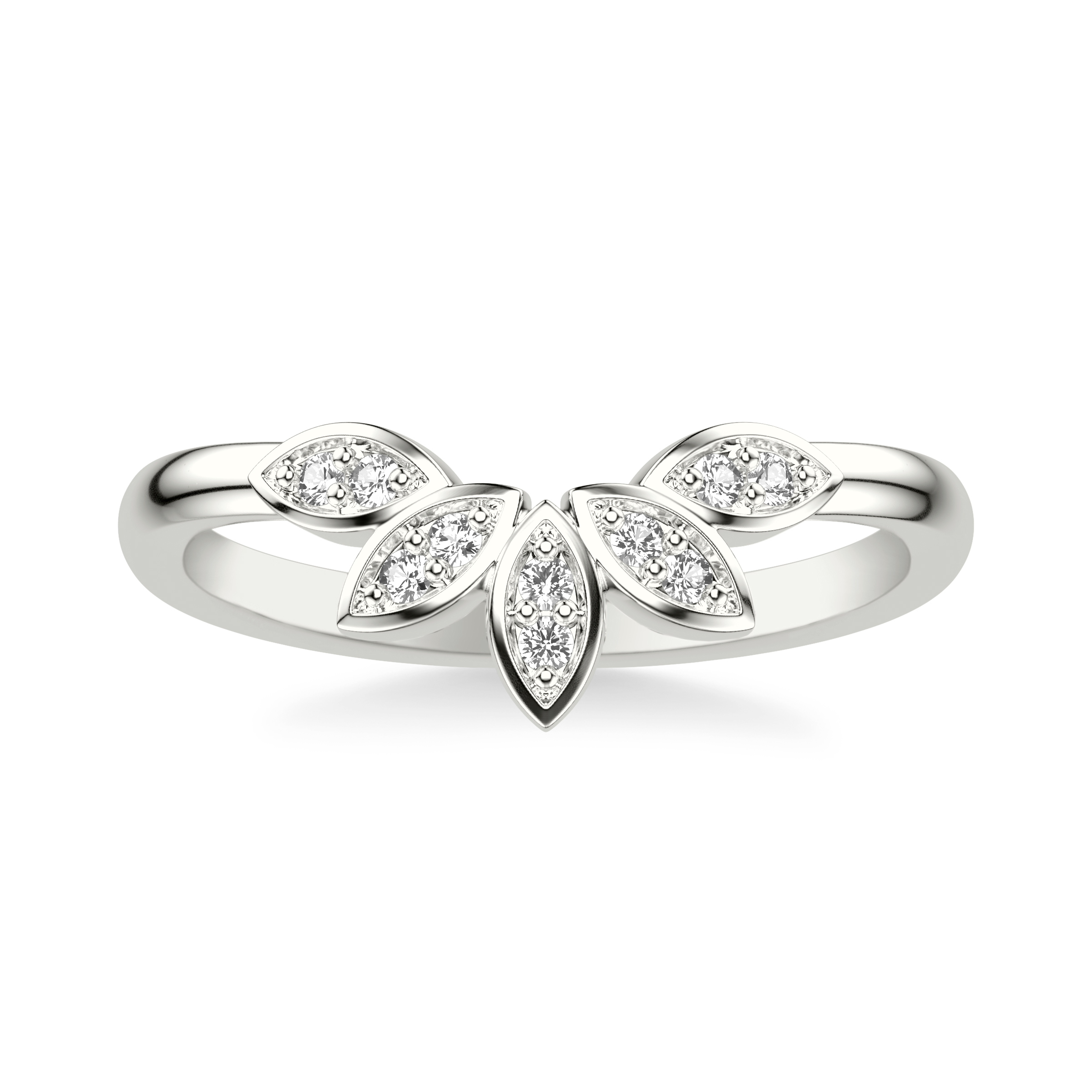 Floral Petal Diamond Band