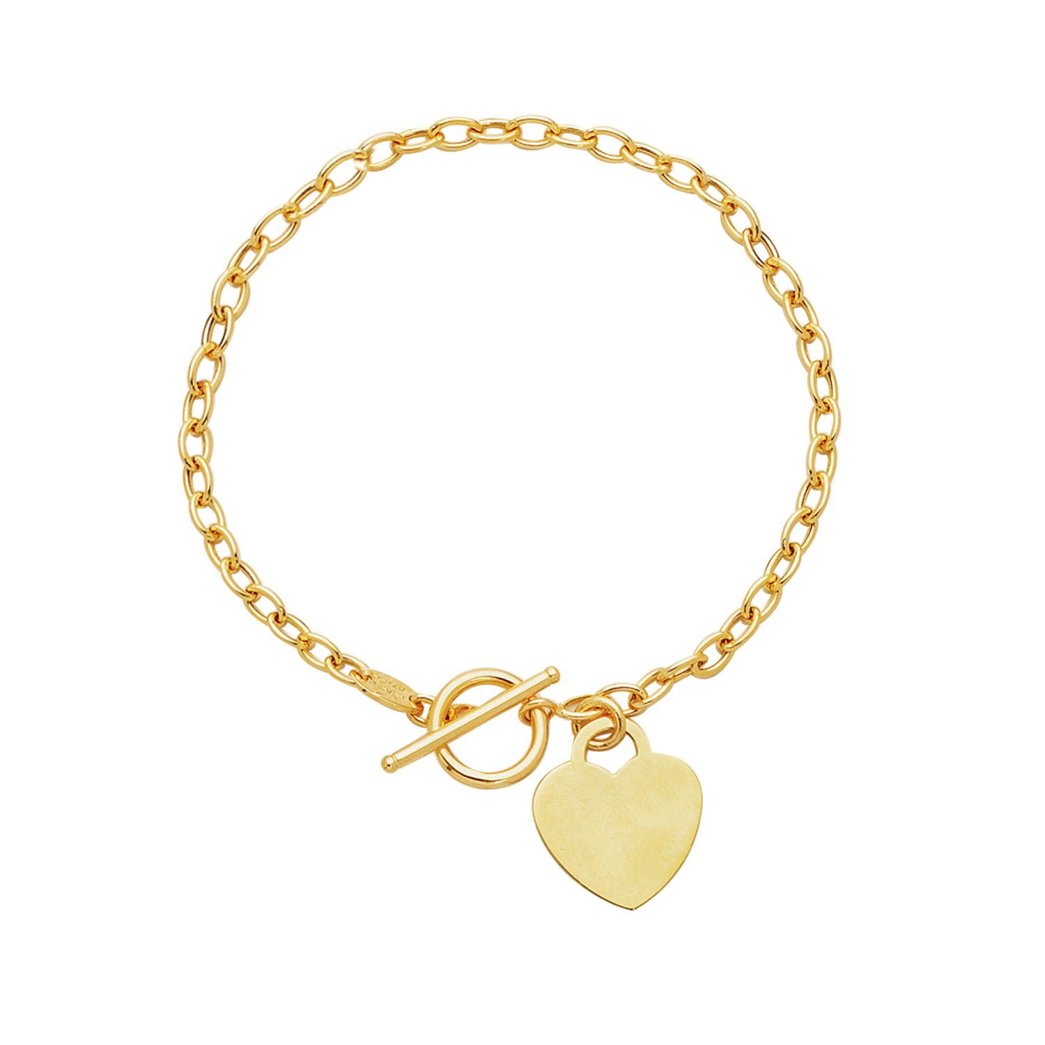 Heart Charm Toggle Bracelet