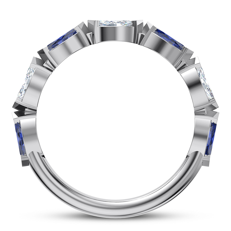 Astro Diamond And Sapphire Band