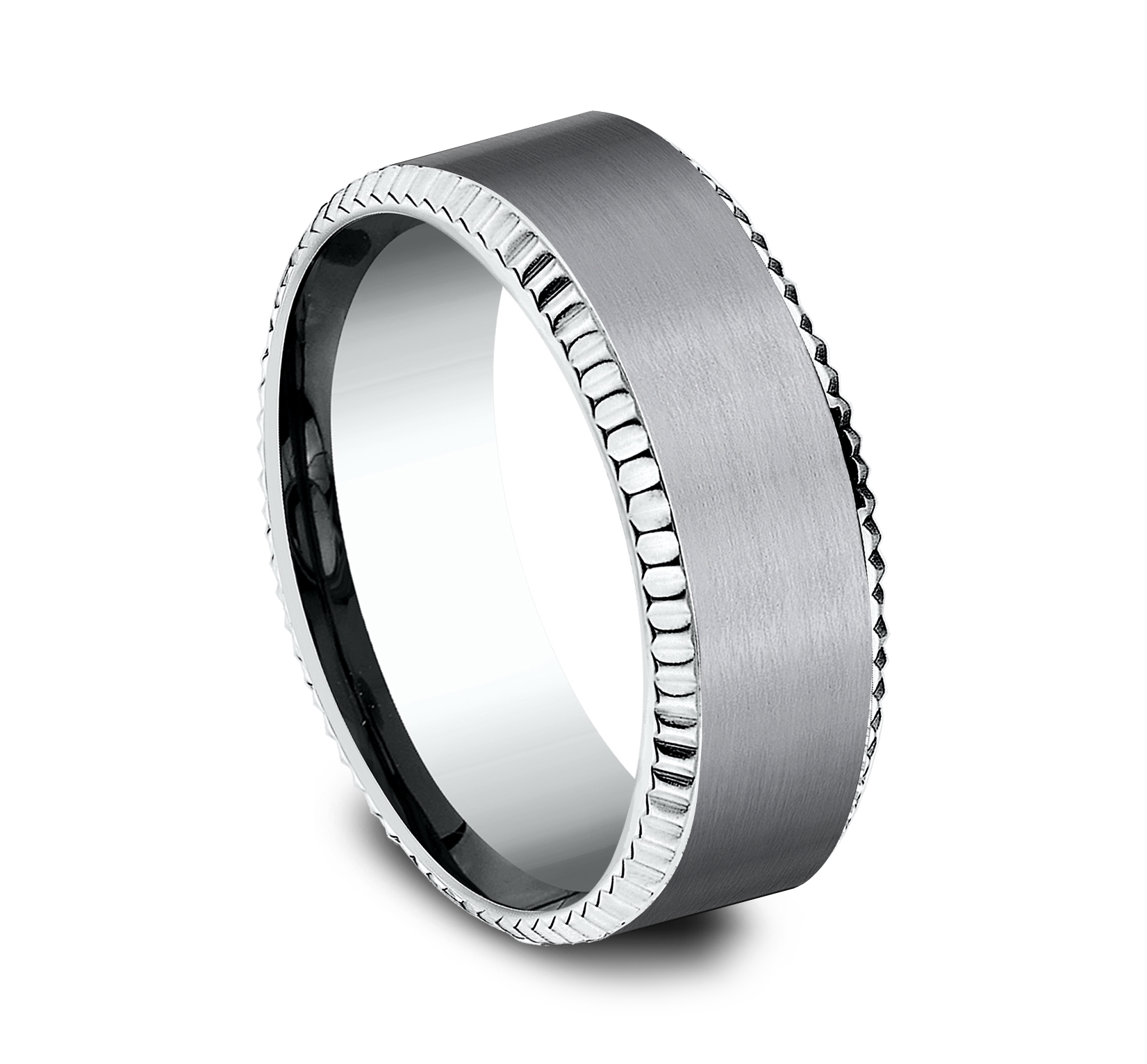 Bastion Fluted Bevel Grey Tantalum Comfort-Fit Band (8mm)