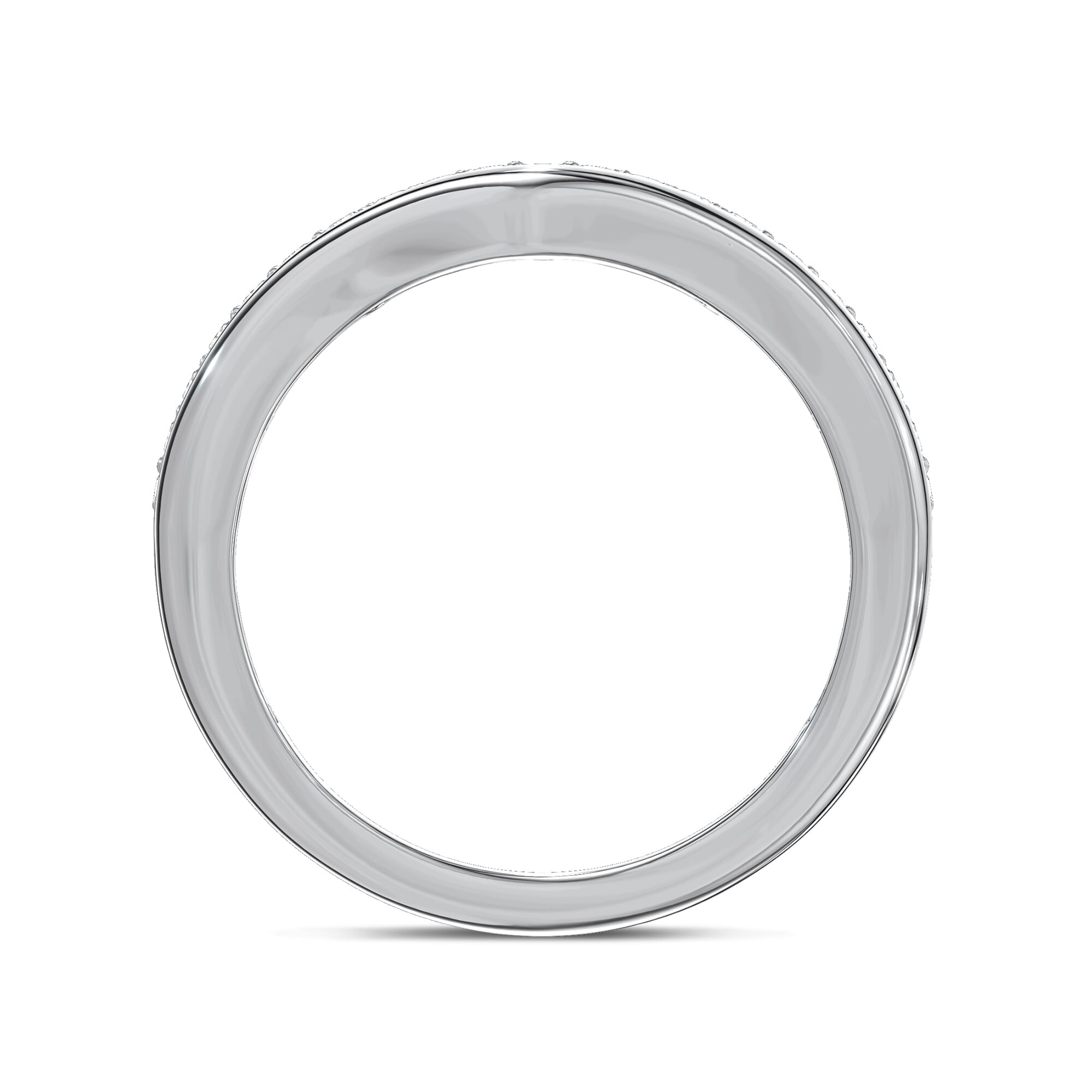 Strata Curved Pave Diamond Band