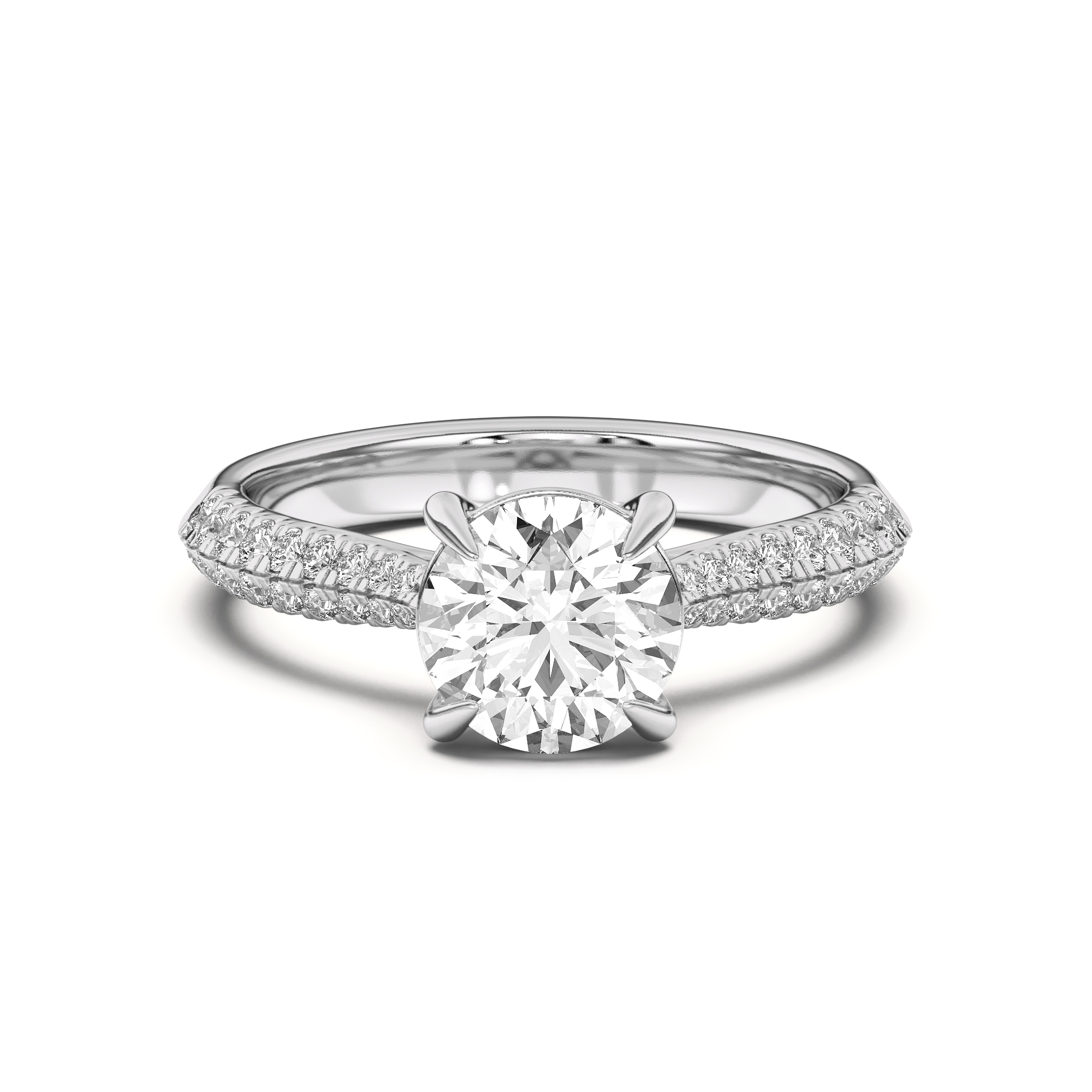 Karen Knife-Edge Pave Engagement Ring
