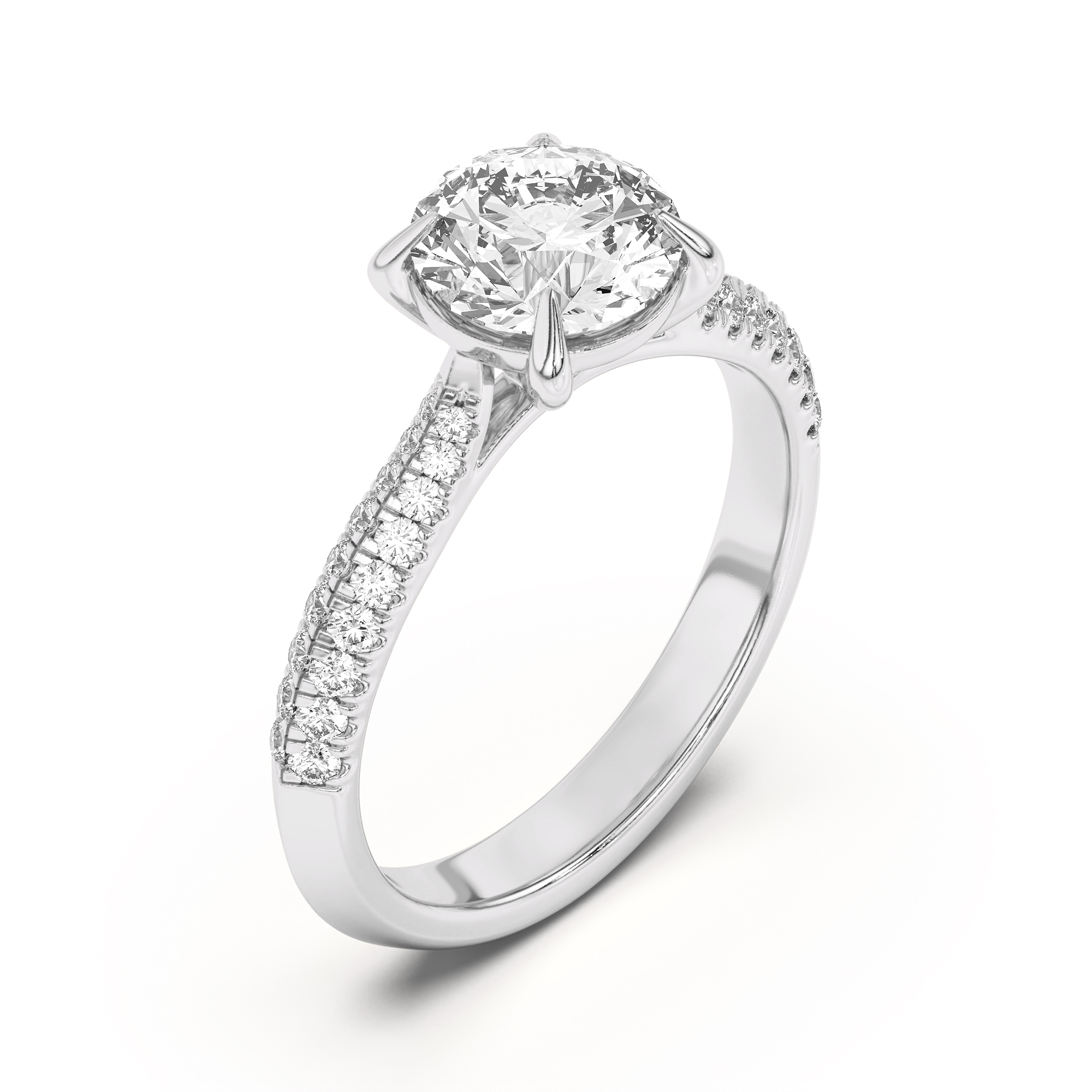Karen Knife-Edge Pave Engagement Ring