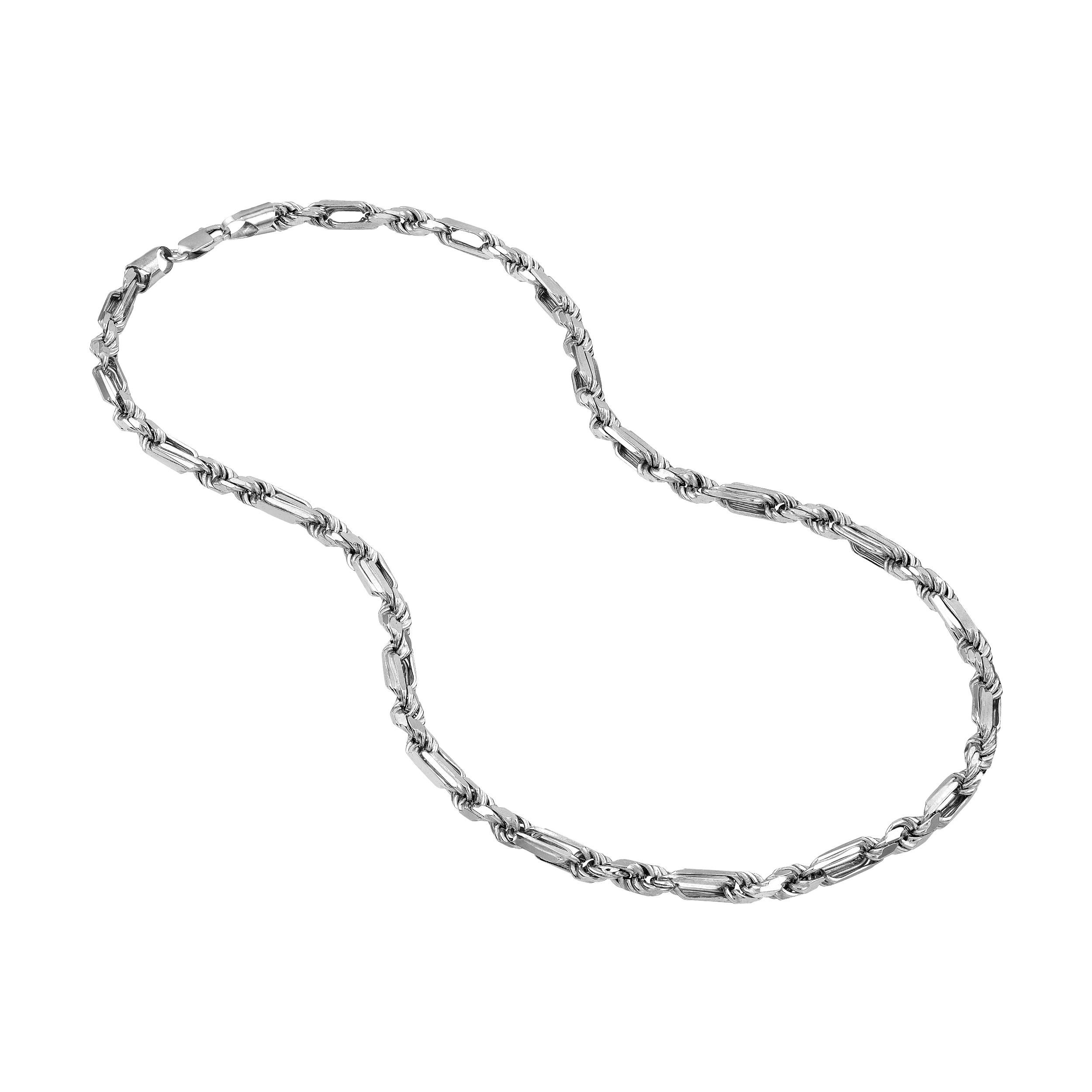 Twisted Figaro Silver Necklace (18")