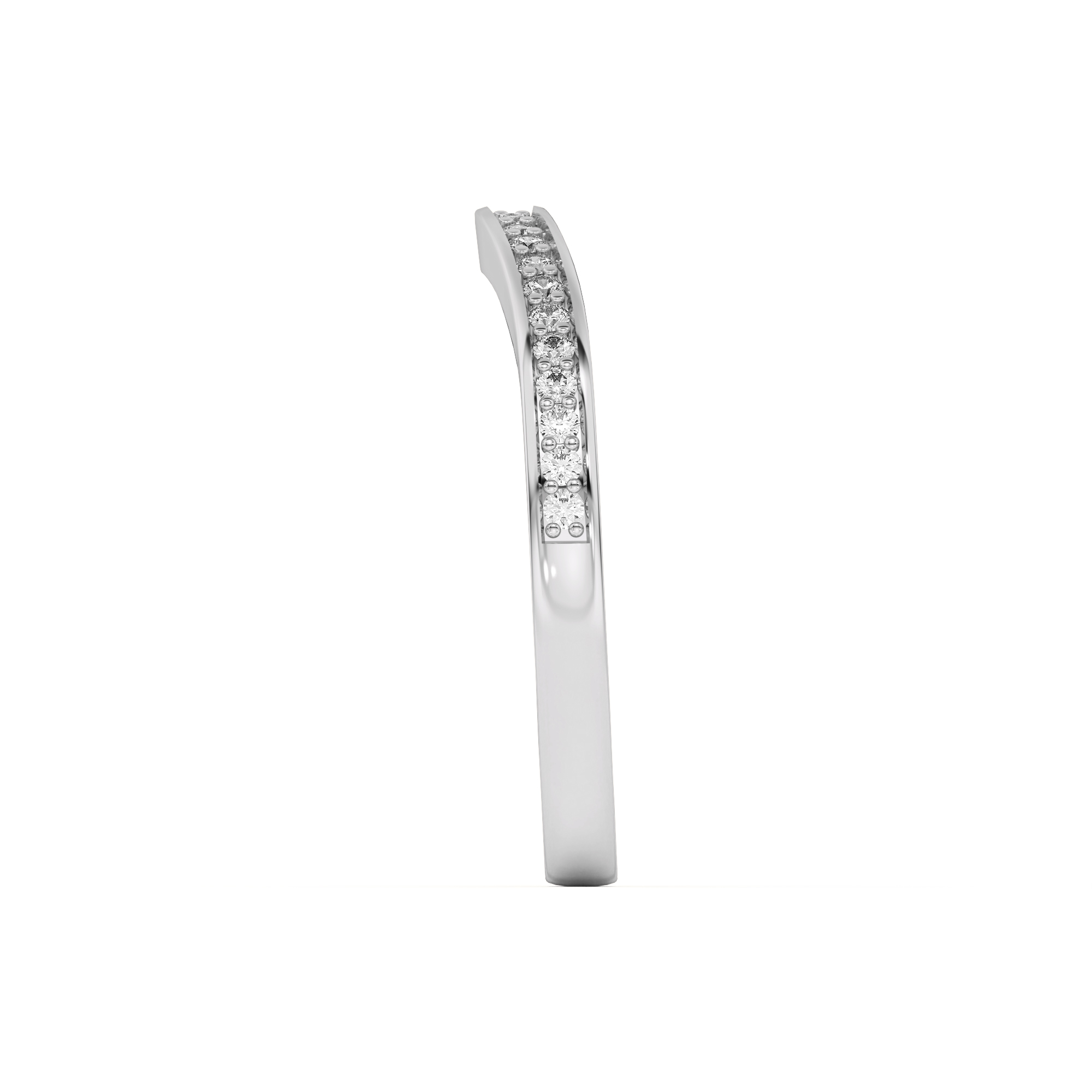 Vesara Curved Channel Pave Band