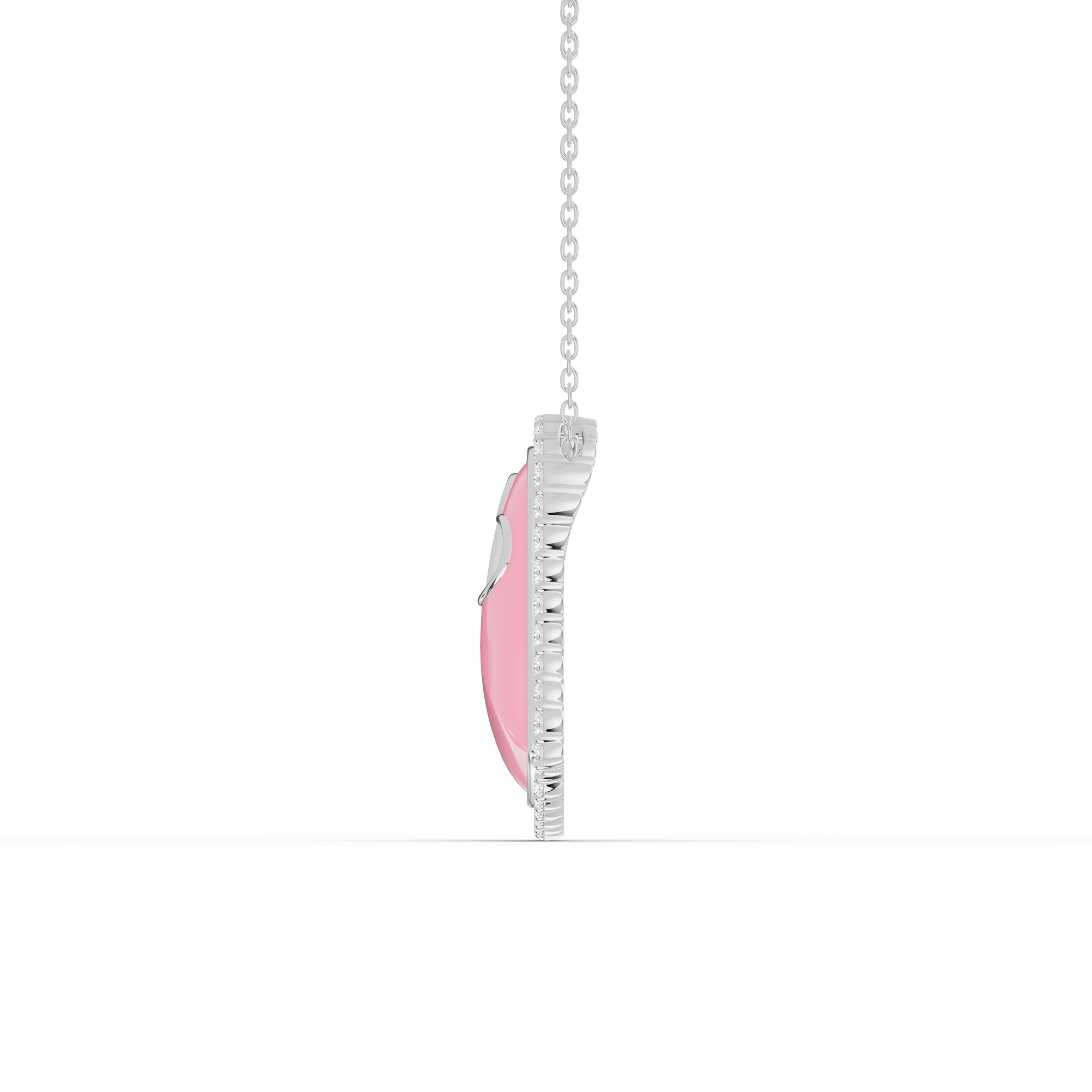 Cherish Pavé Heart Silver Necklace