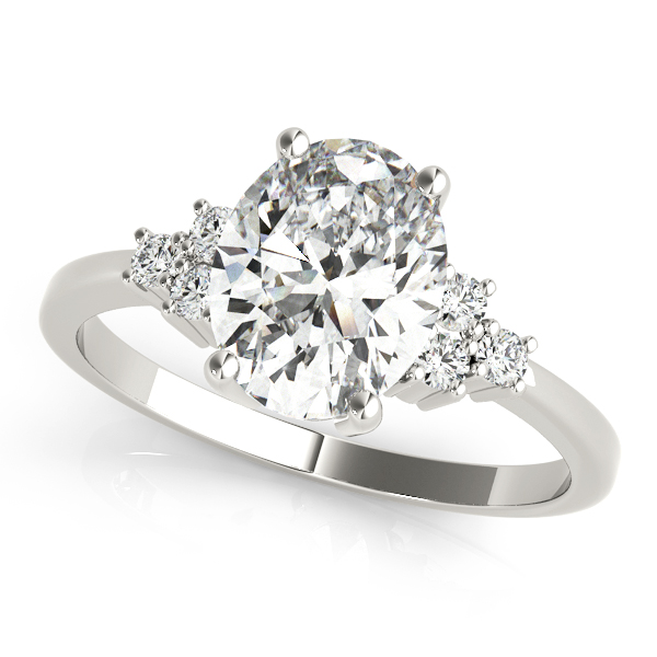 Helena Oval and Diamond Cluster Engagement Ring