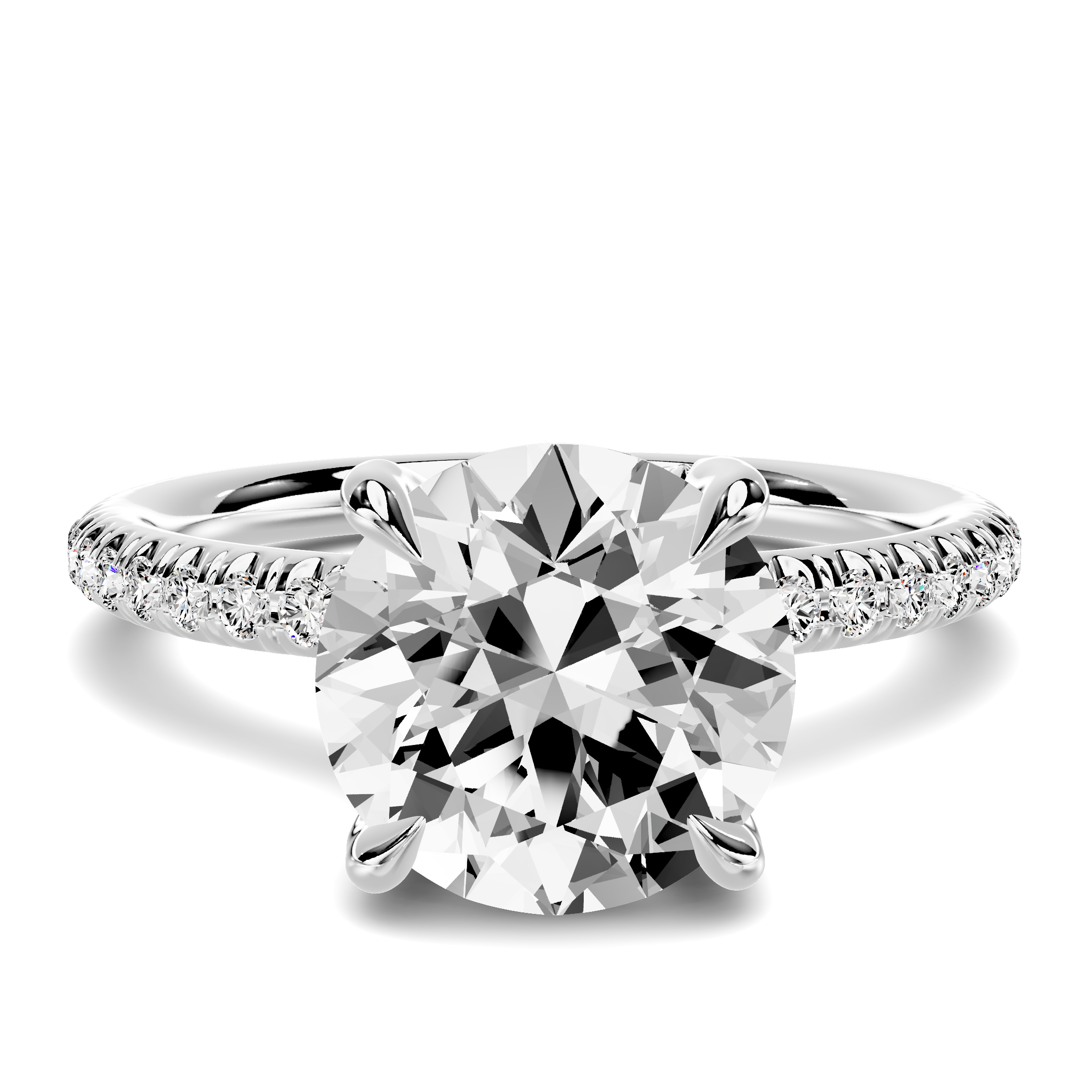 Stellora Crossover Pave Engagement Ring