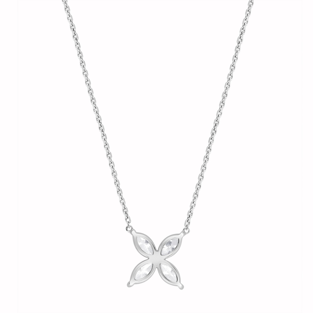 Lab Marquise Diamond Quad Necklace