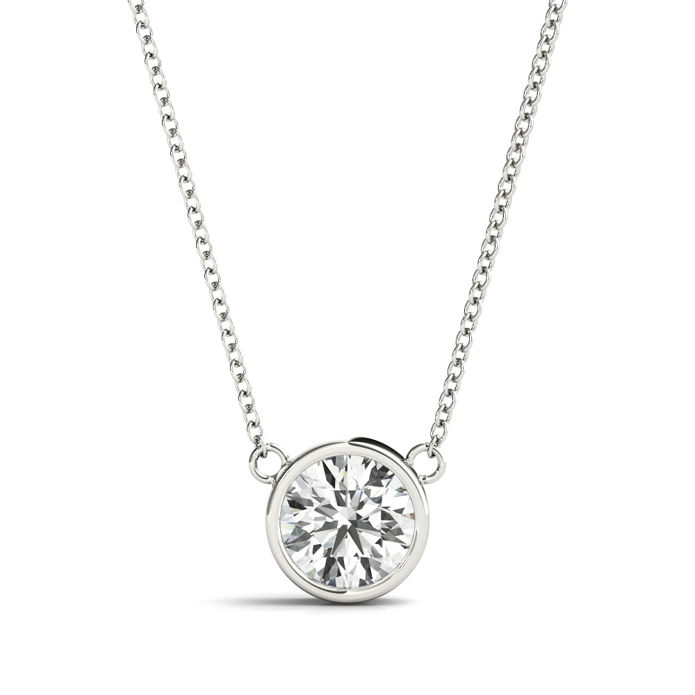 Classic Solitaire Bezel Diamond Necklace