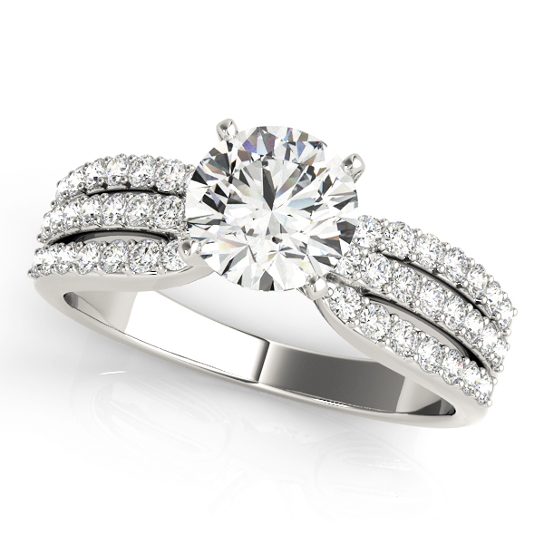 Lyanna 3 Row Pave Diamond Engagement Ring