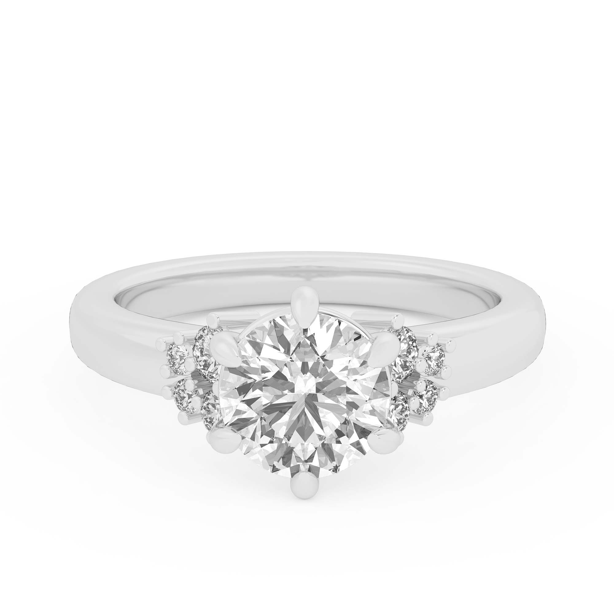 Kume Six-Prong Diamond Cluster Engagement Ring