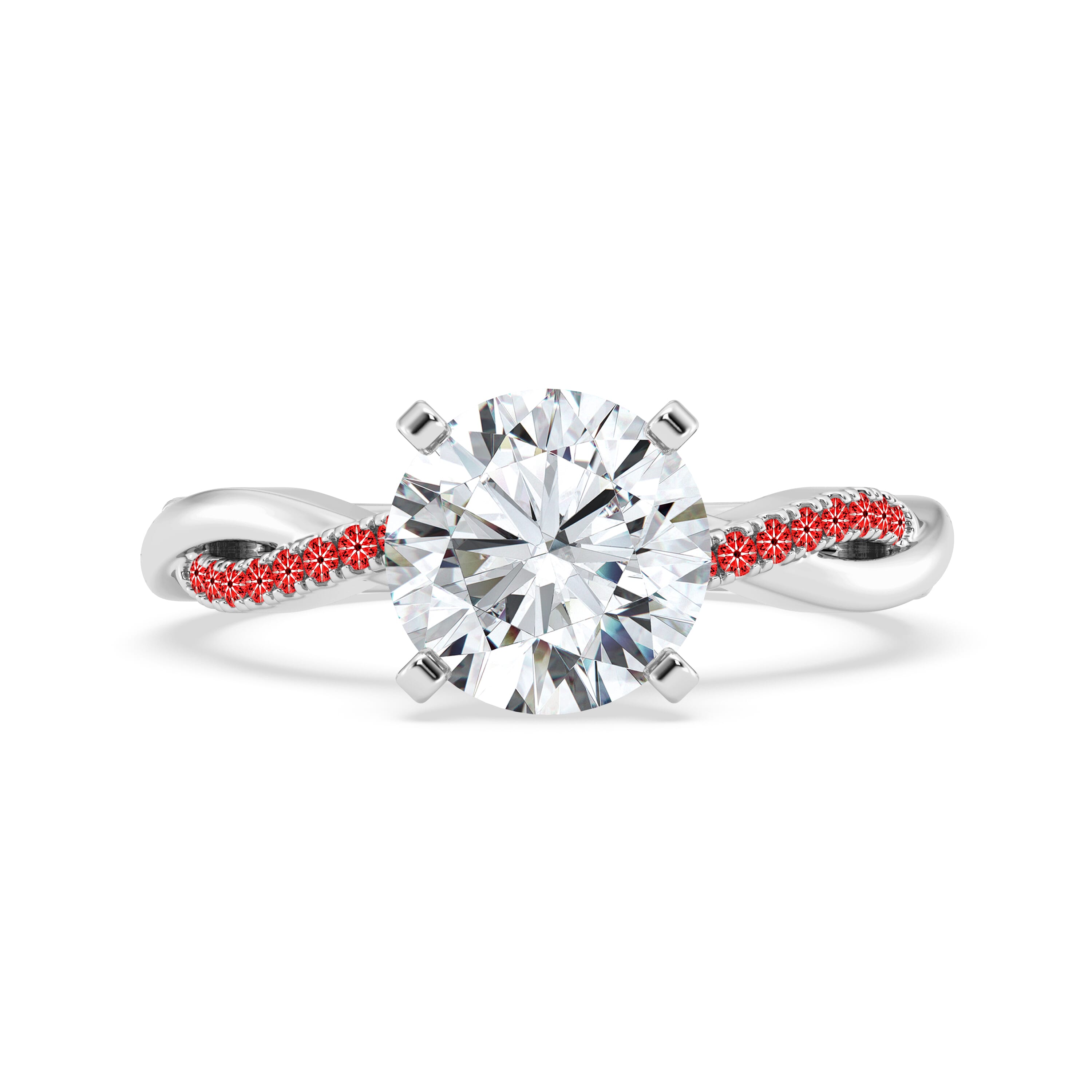 Signature Hearts and Arrows Pave Twist Engagement Ring With Hidden Halo Engagement Ring