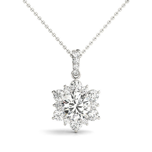 Starburst Lab Diamond Halo Necklace