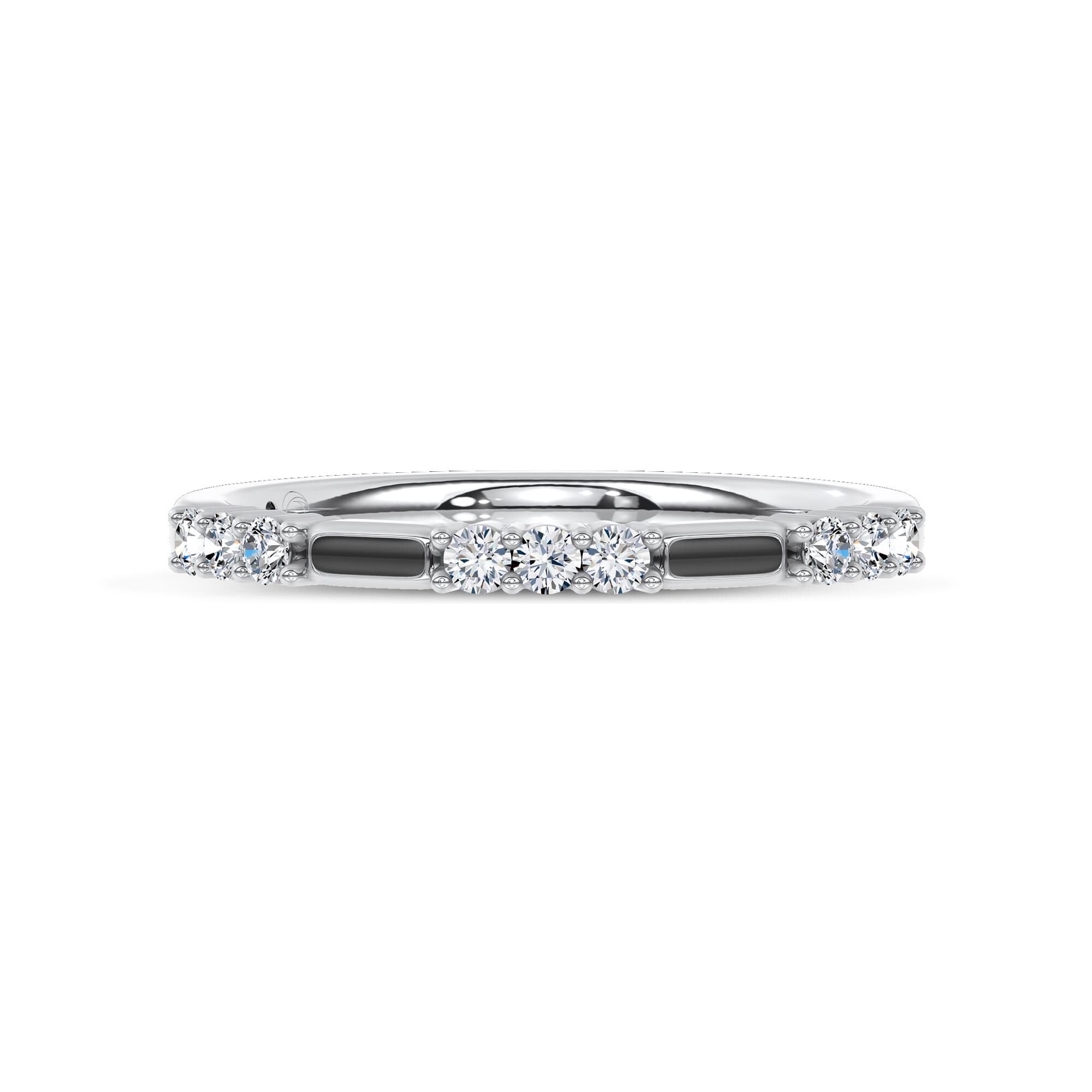Fiora Black Ceramic Diamond Band by Christian Siriano