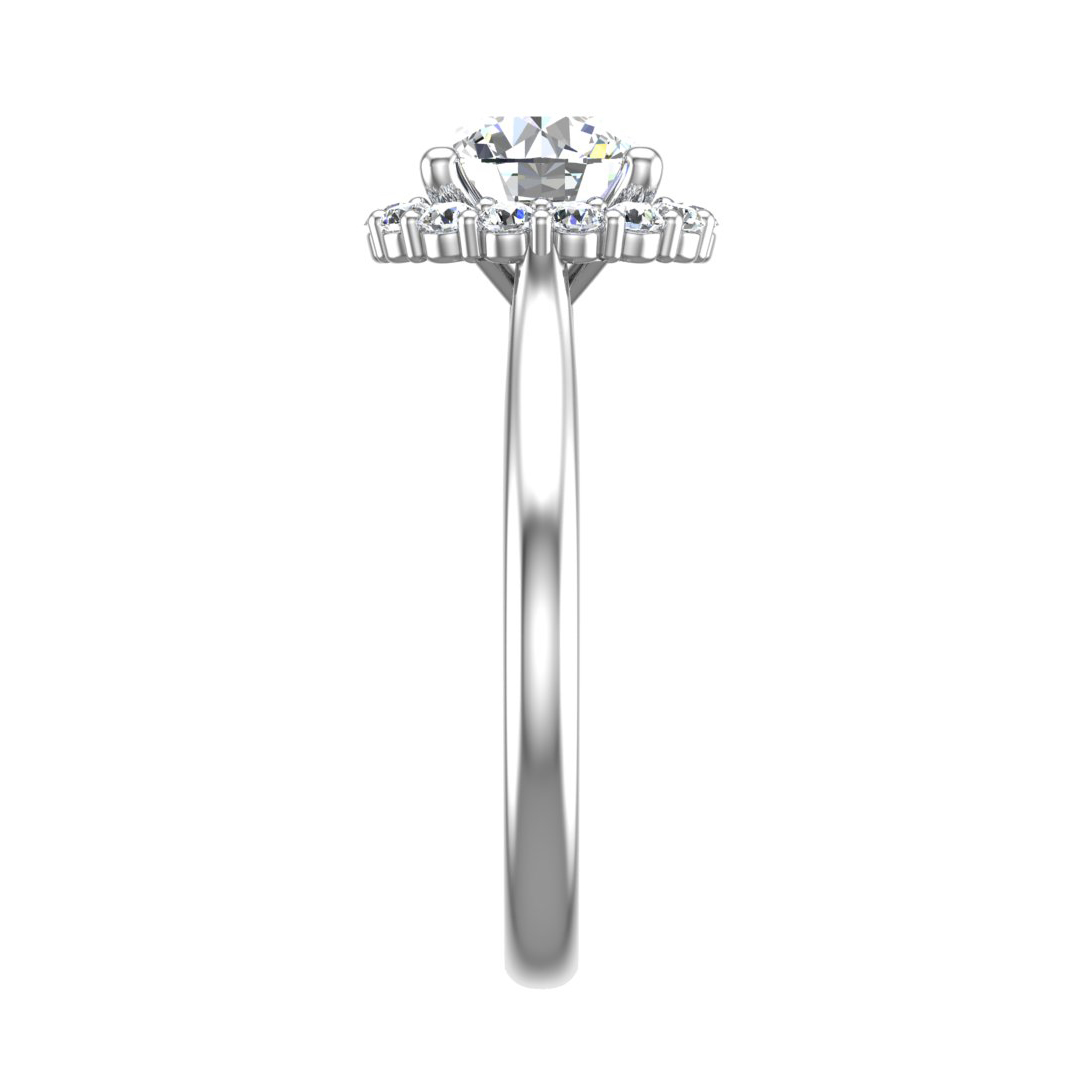 Aria Floral Halo Engagement Ring