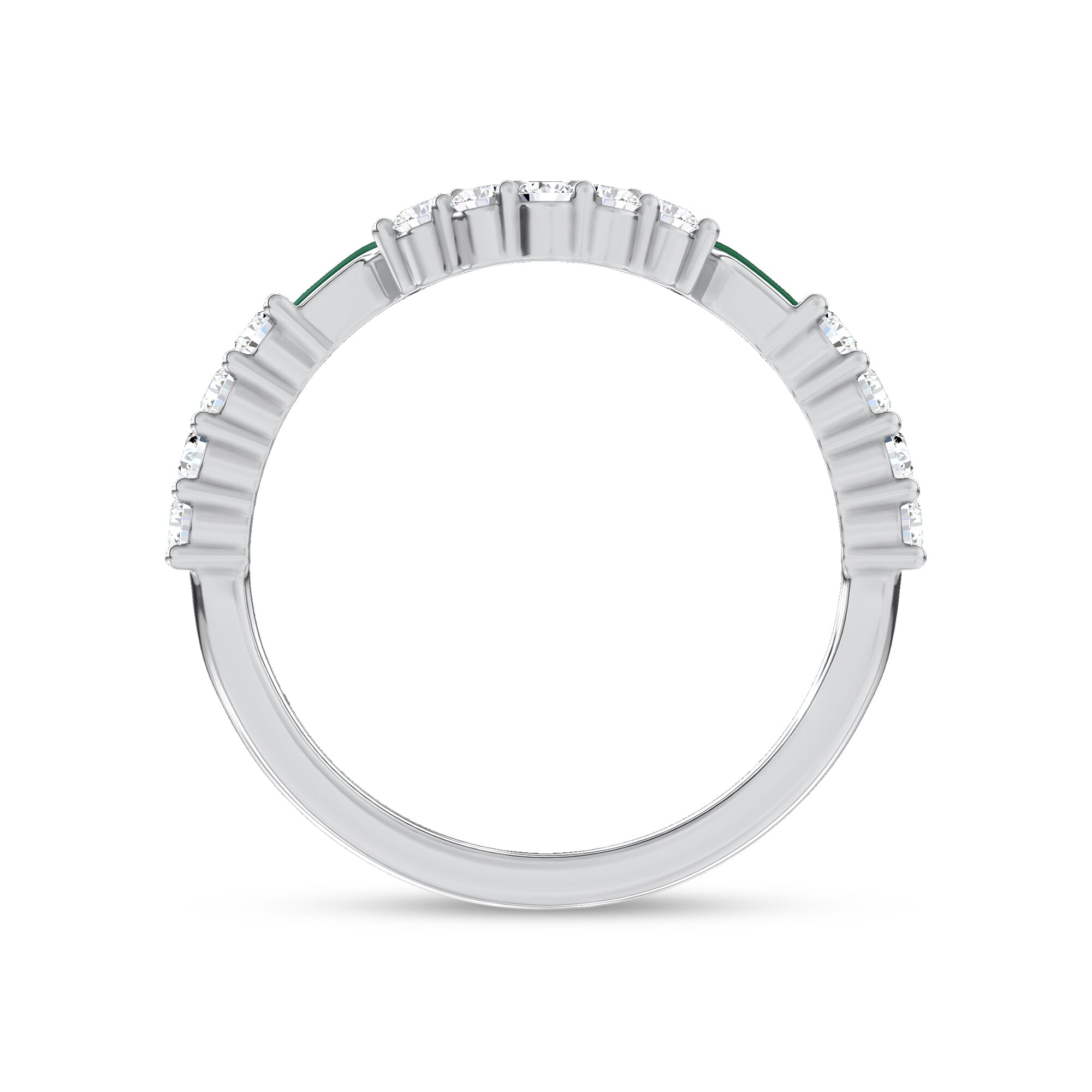 Colvivre Green Ceramic Contoured Pave Band by Christian Siriano