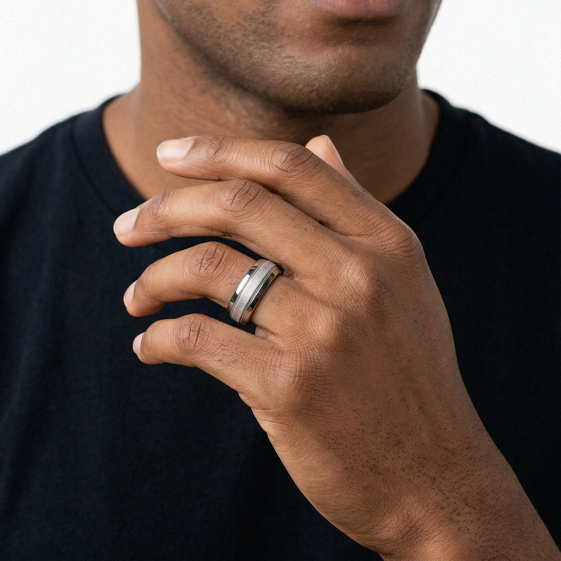 Mixed Textured Beveled Milgrain Band (7.1mm)