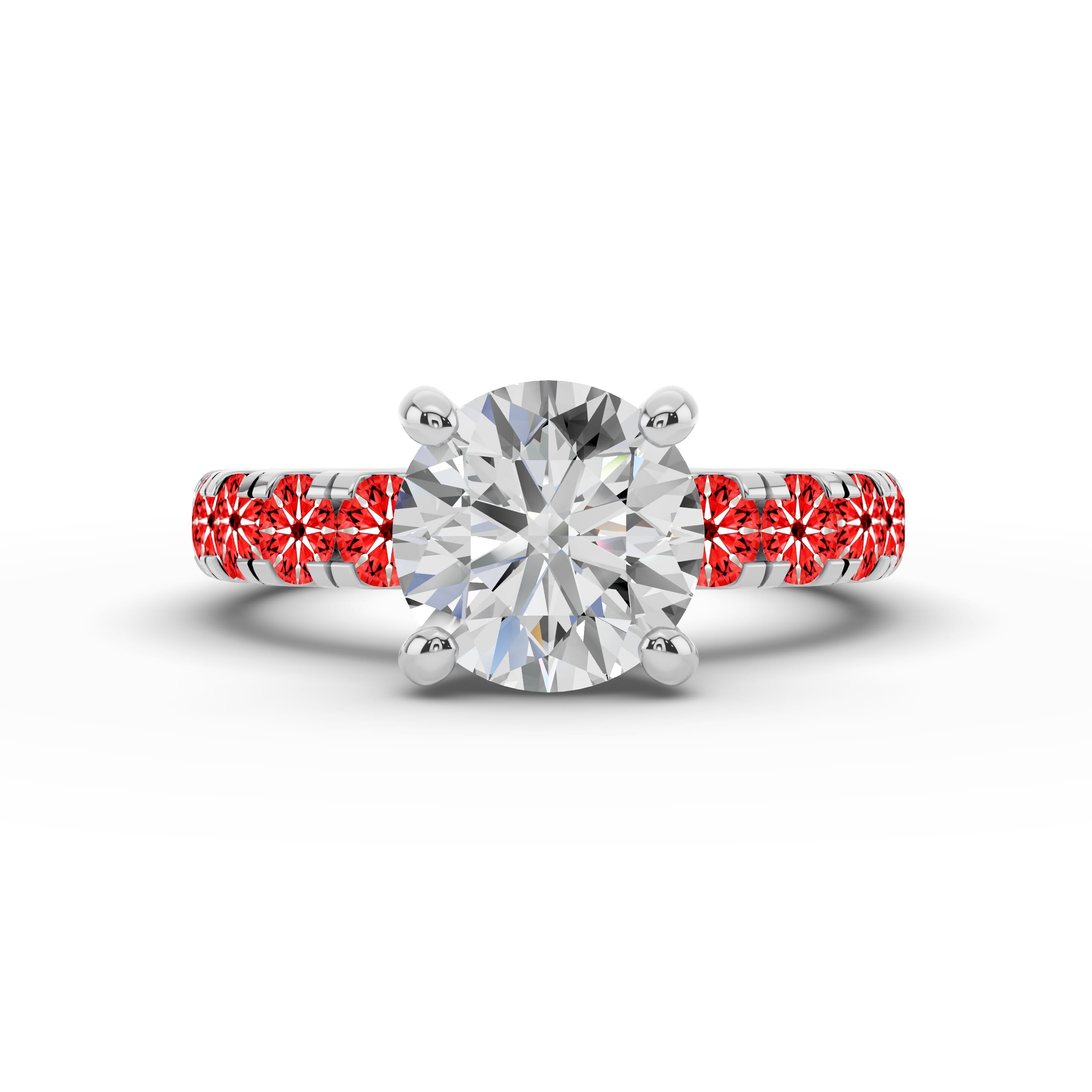 Signature Hearts and Arrows Pave Euroshank Engagement Ring