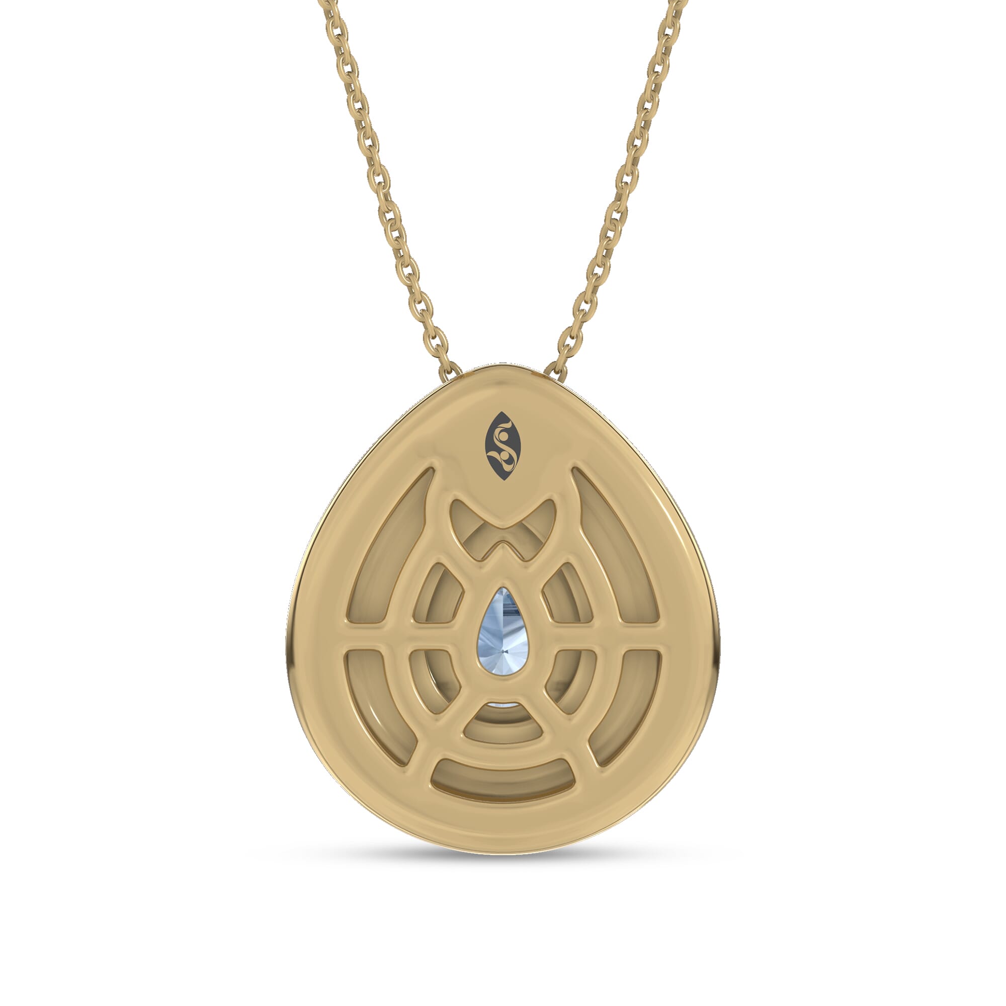 Aquamarine Ceramic Halo Necklace By Christian Siriano