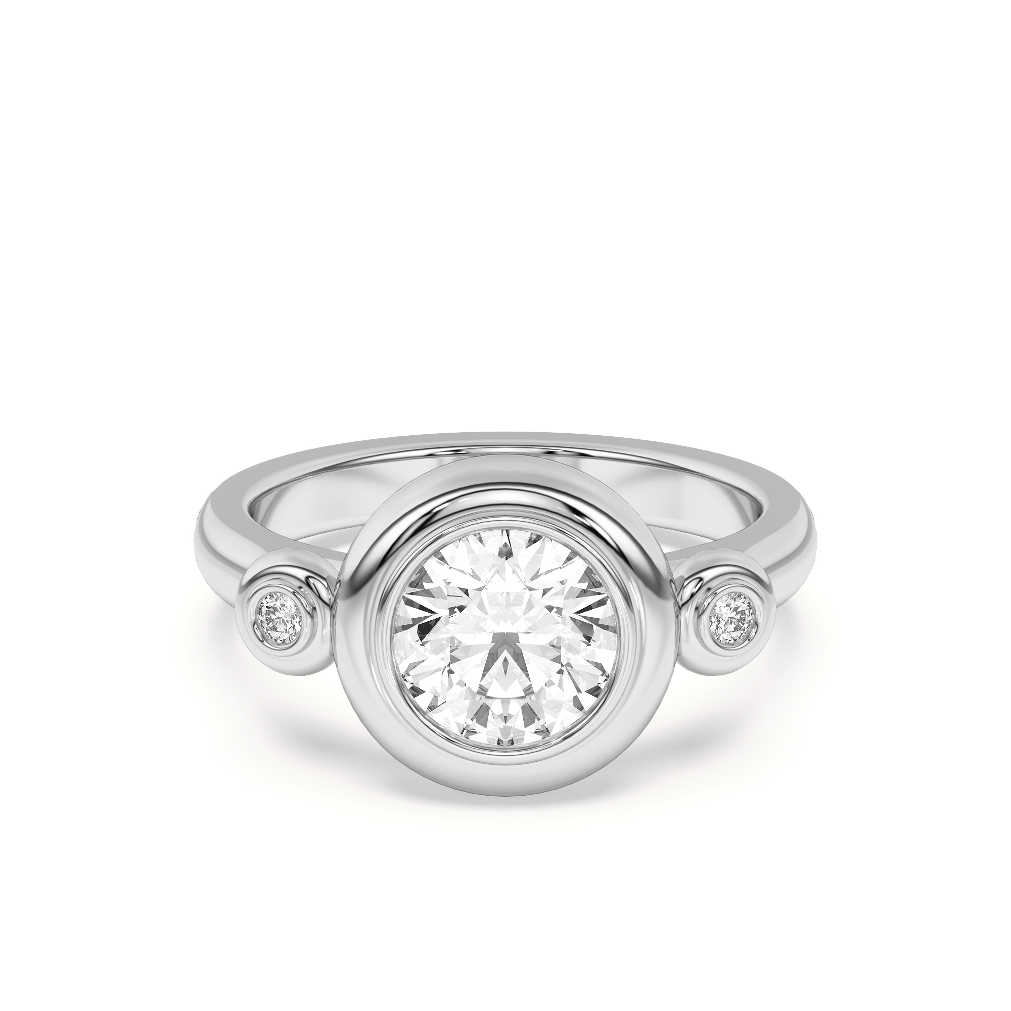 Nia Donut Bezel Engagement Ring