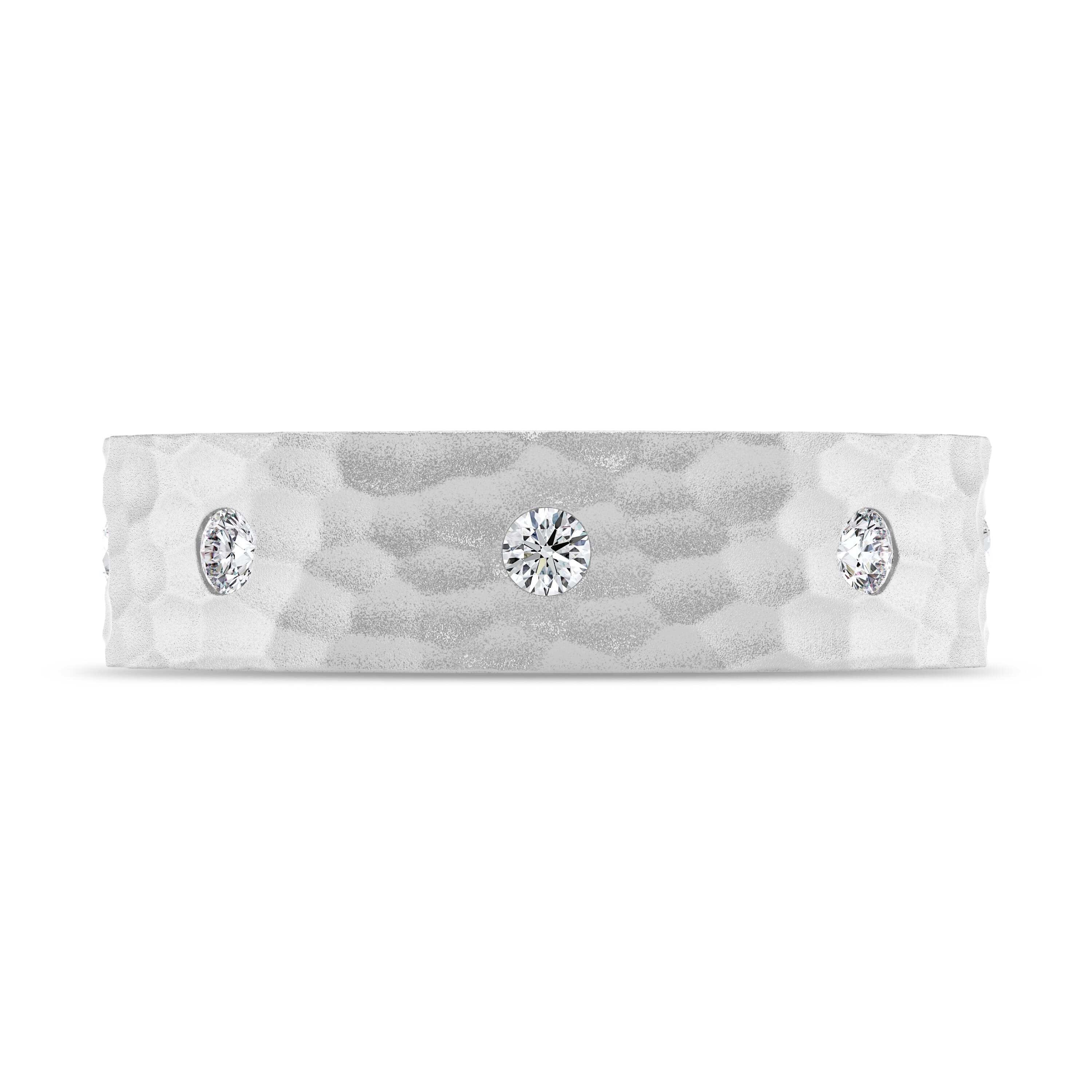 Hammered Diamond Eternity Band (6mm)