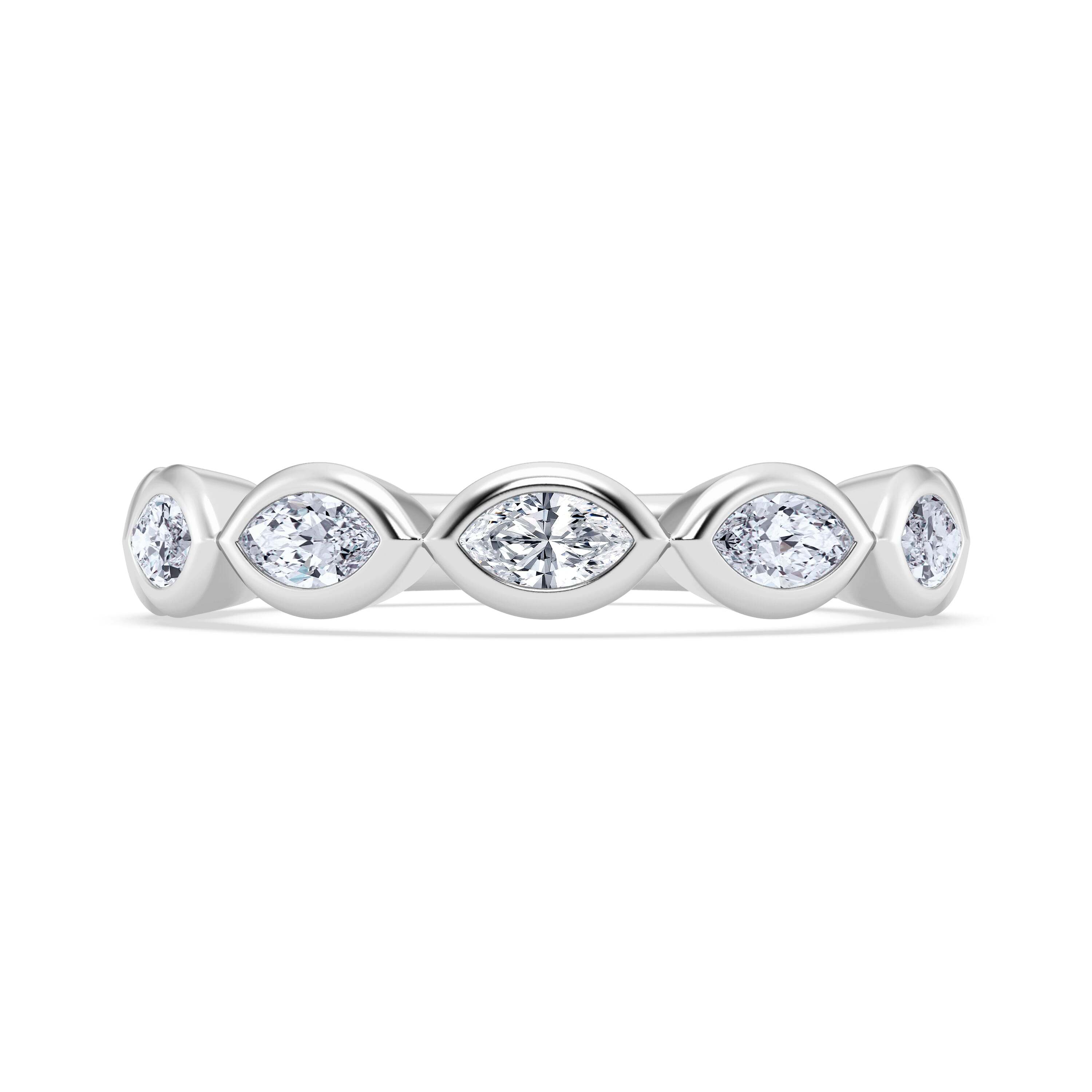 East-West Marquise Diamond Bezel Band
