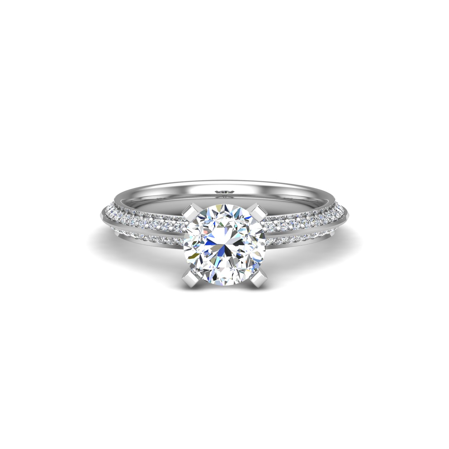 Raya Knife Edge Pave Engagement Ring