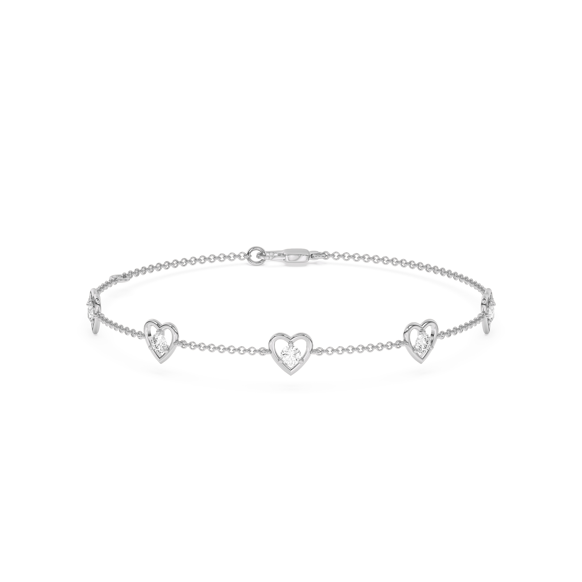 Heart Embrace Diamond Five-Station Bracelet