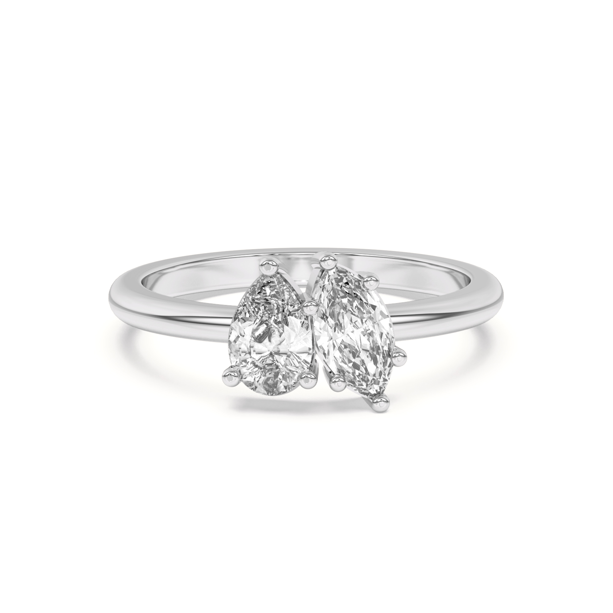 Toi et Moi Pear and Marquise Lab Ring (1.00 cttw)