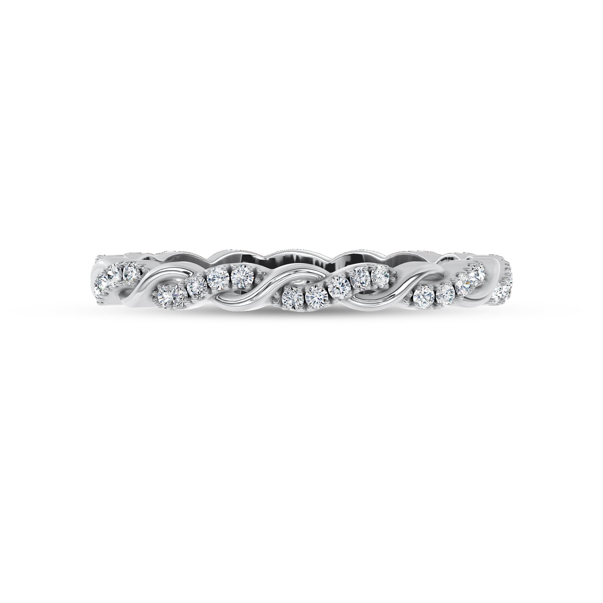 Woven Love Pave Diamond Eternity Band by Christian Siriano