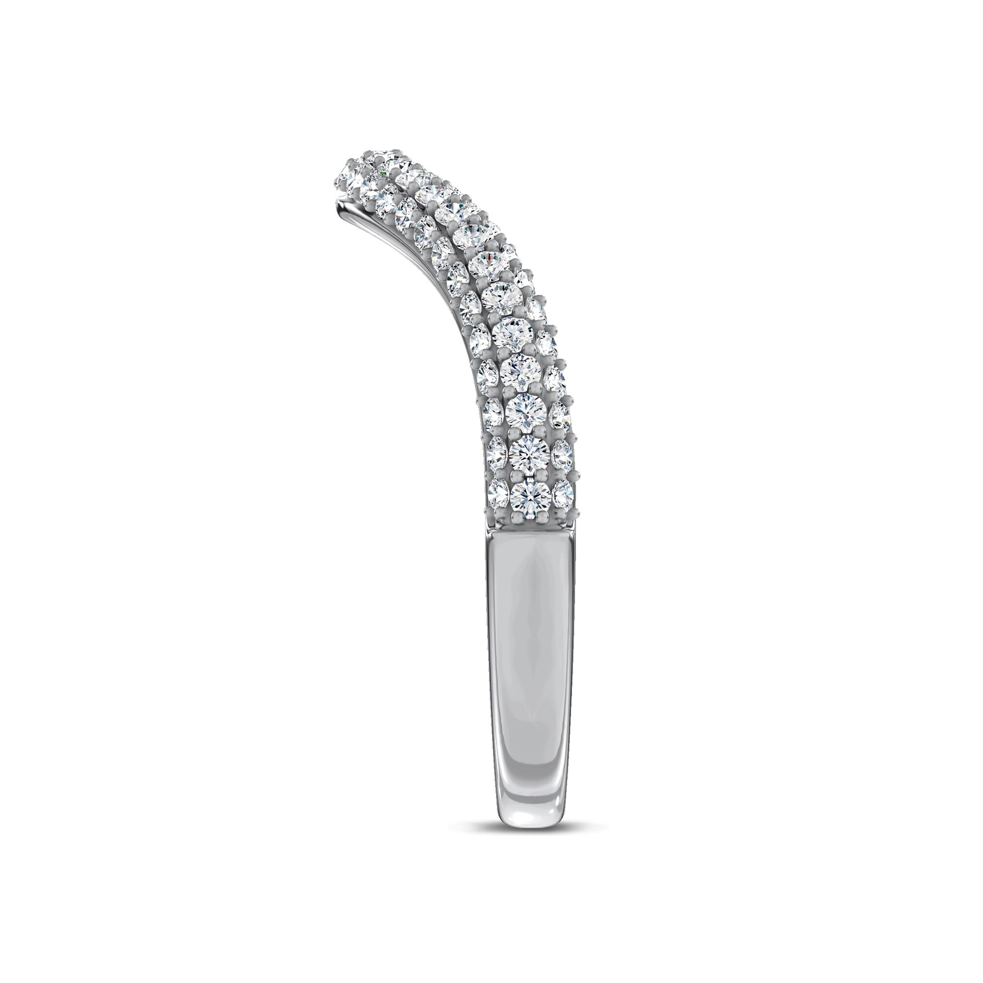 Crescendo Triple Row Pave Diamond Band