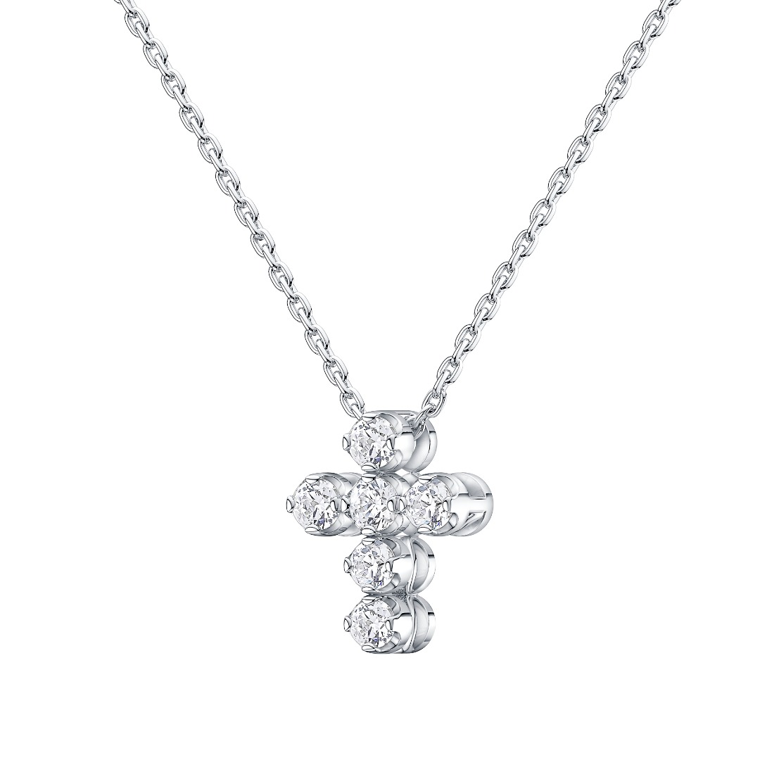 Petite Lab Diamond Cross Necklace