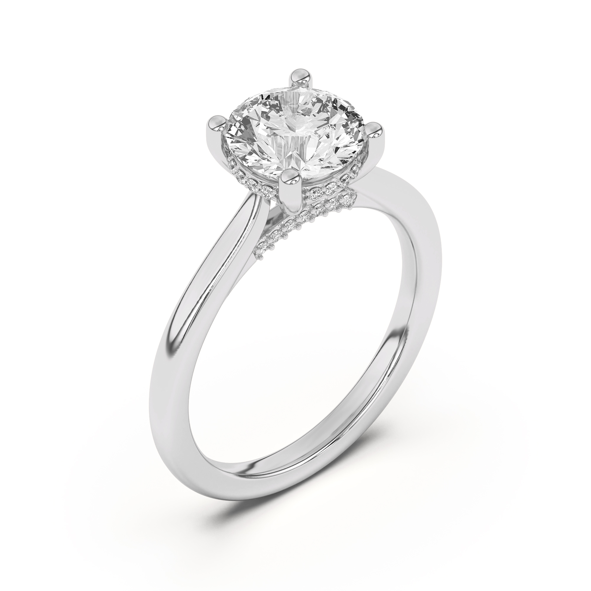 Sonja Diamond Bridge Hidden Halo Engagement Ring