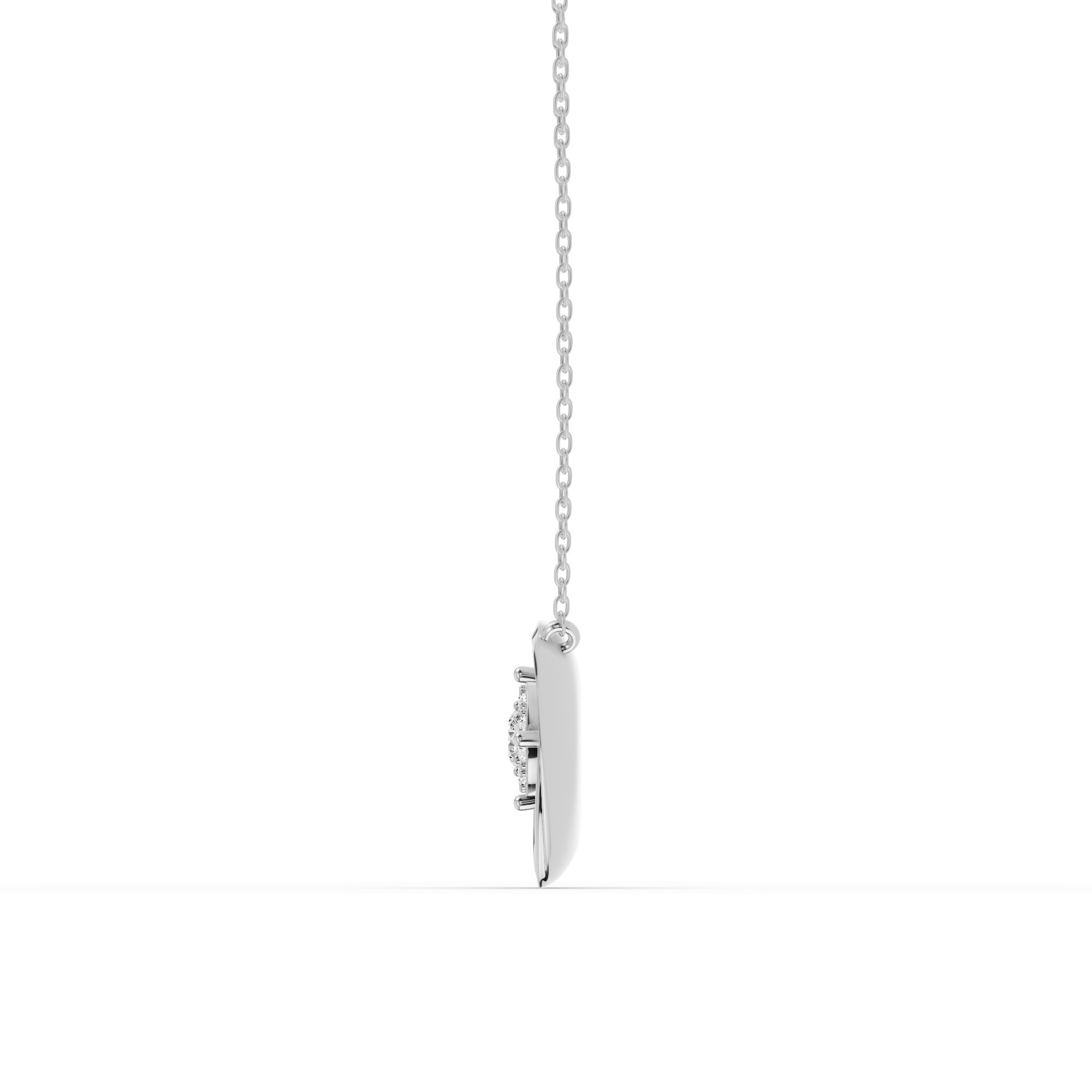 Spira Pave Halo Heart Silver Necklace