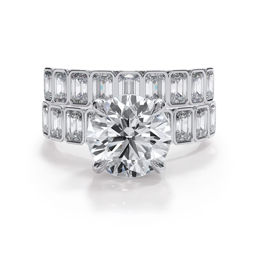 Bellora Emerald-Cut Bezel Band
