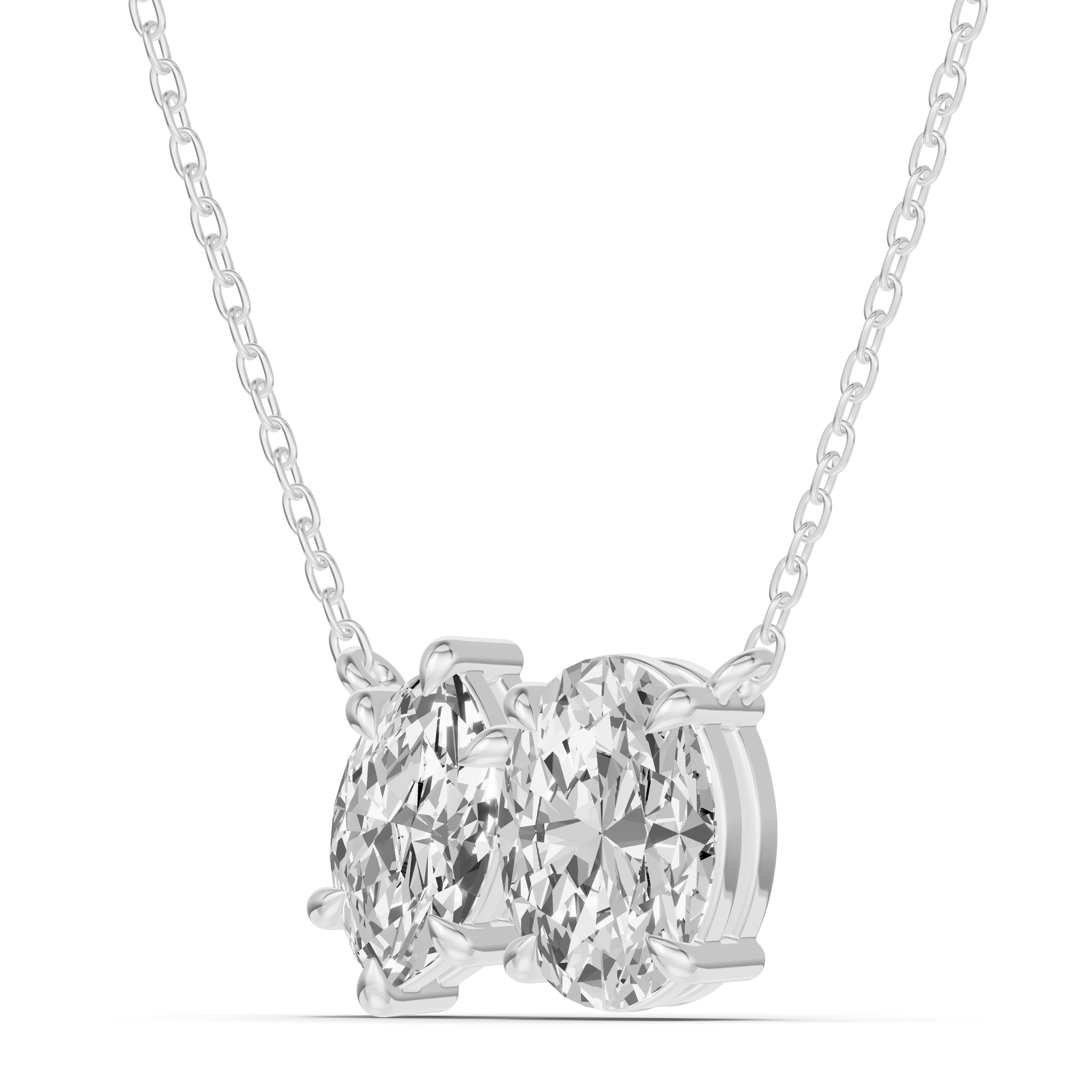 Toi et Moi Marquise and Oval Lab Diamond Necklace (1.50 ct. tw.)