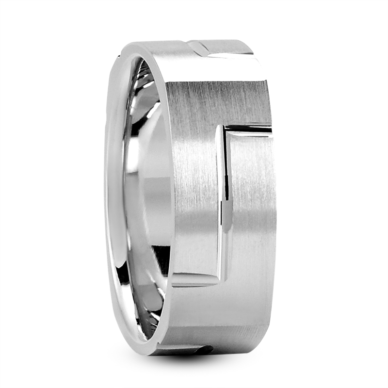 Lucca Carved Square Band(7mm)