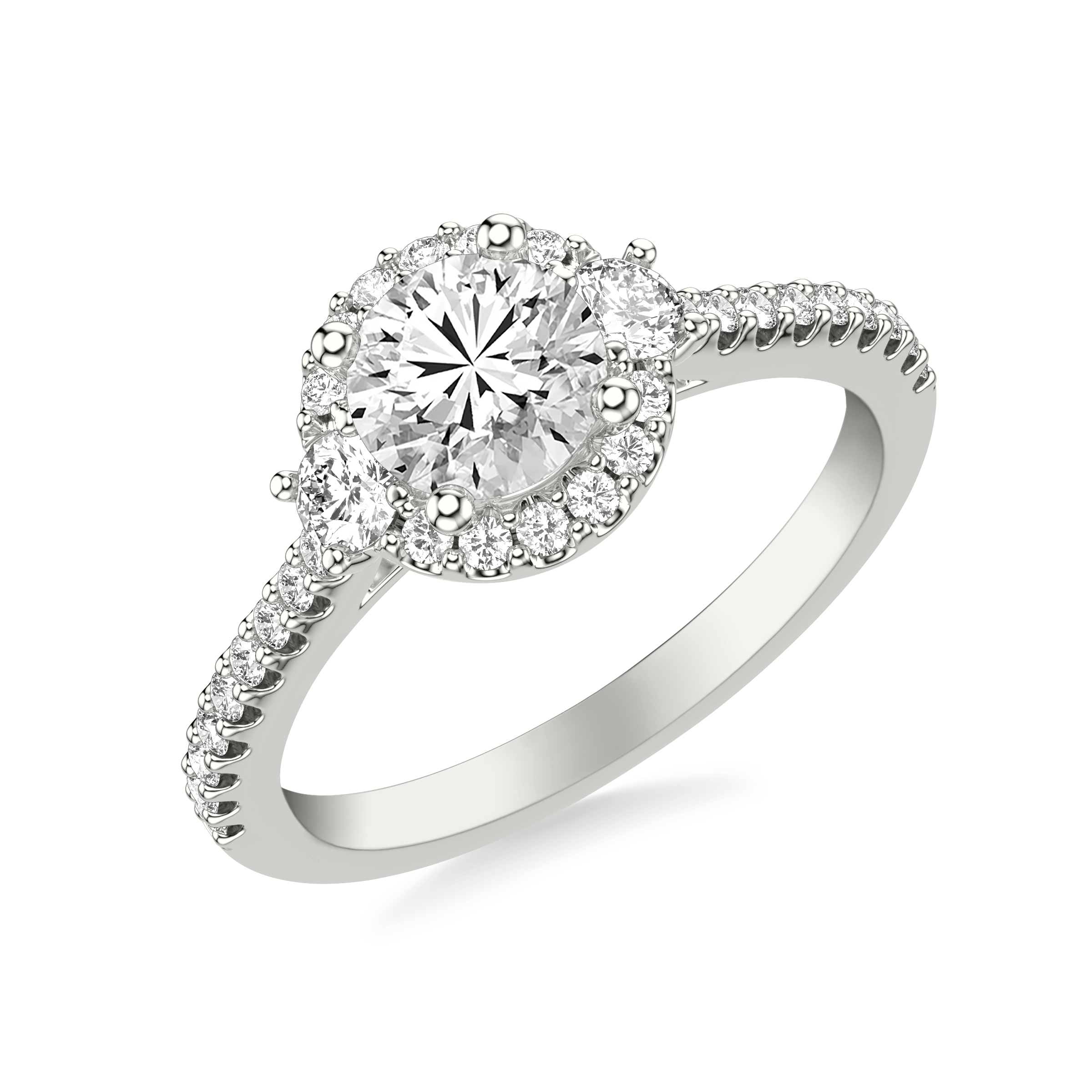 Gisele Diamond Halo Engagement Ring