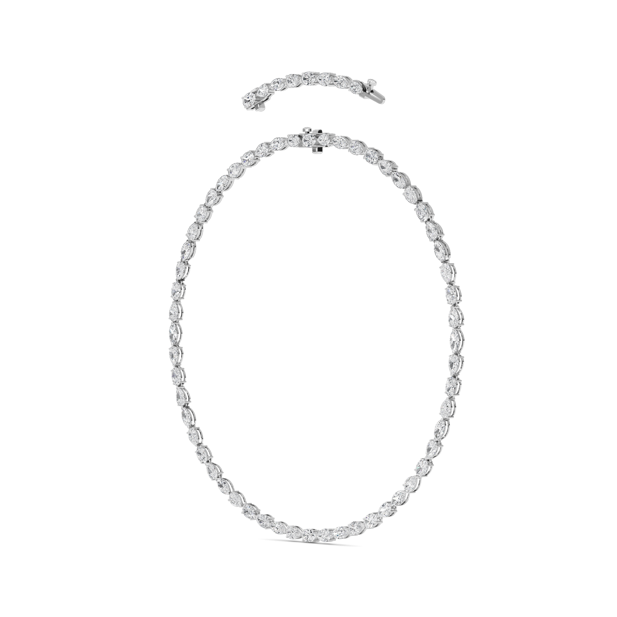 Adjustable Mixed-Shape Lab Diamond Eternity Necklace (25.00 ct. tw.)