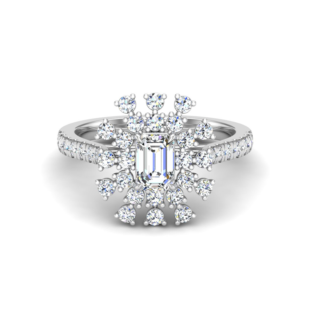 Janet Snowflake Halo Engagement Ring