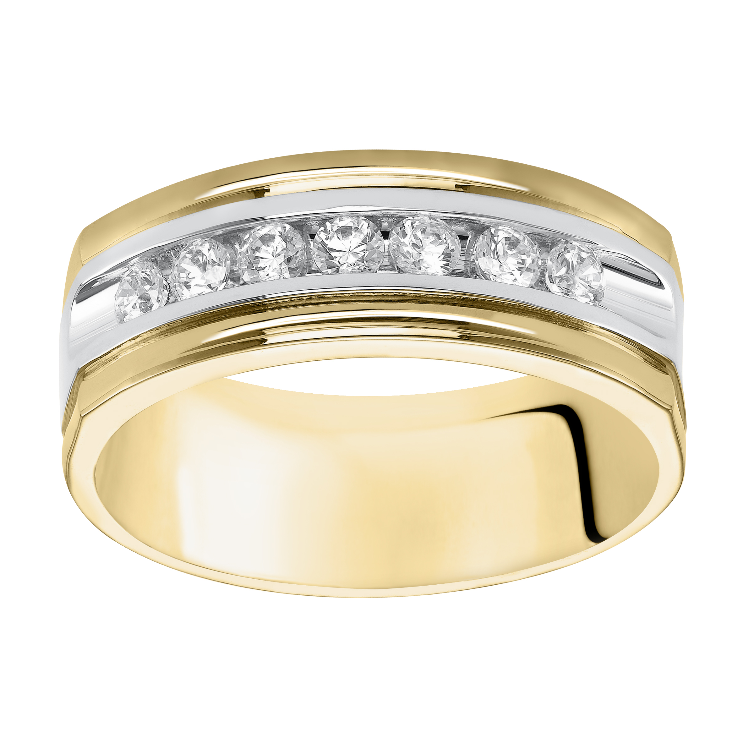 Two-Tone Diamond Channel Set Band