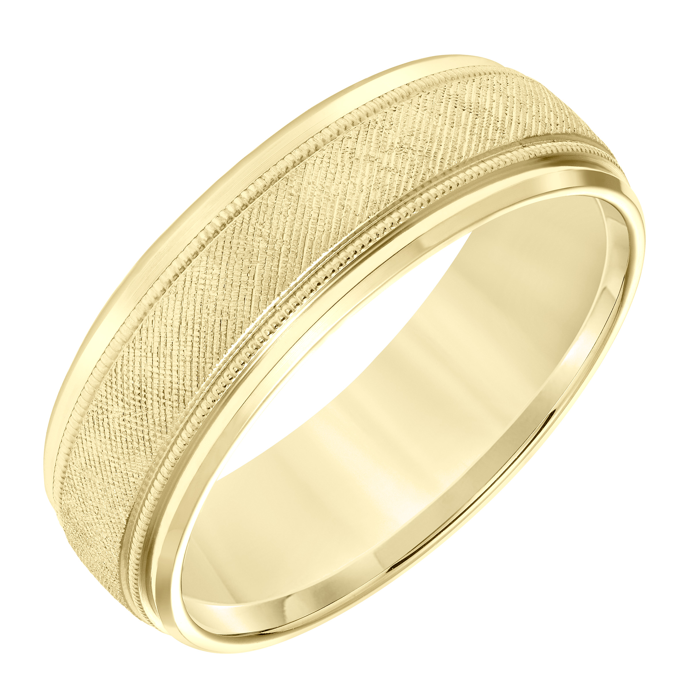 Step Edge Florentine Finish Wedding Band (7mm)