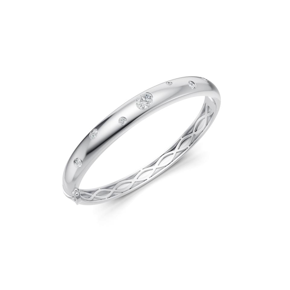 Scattered Diamond Bangle Bracelet