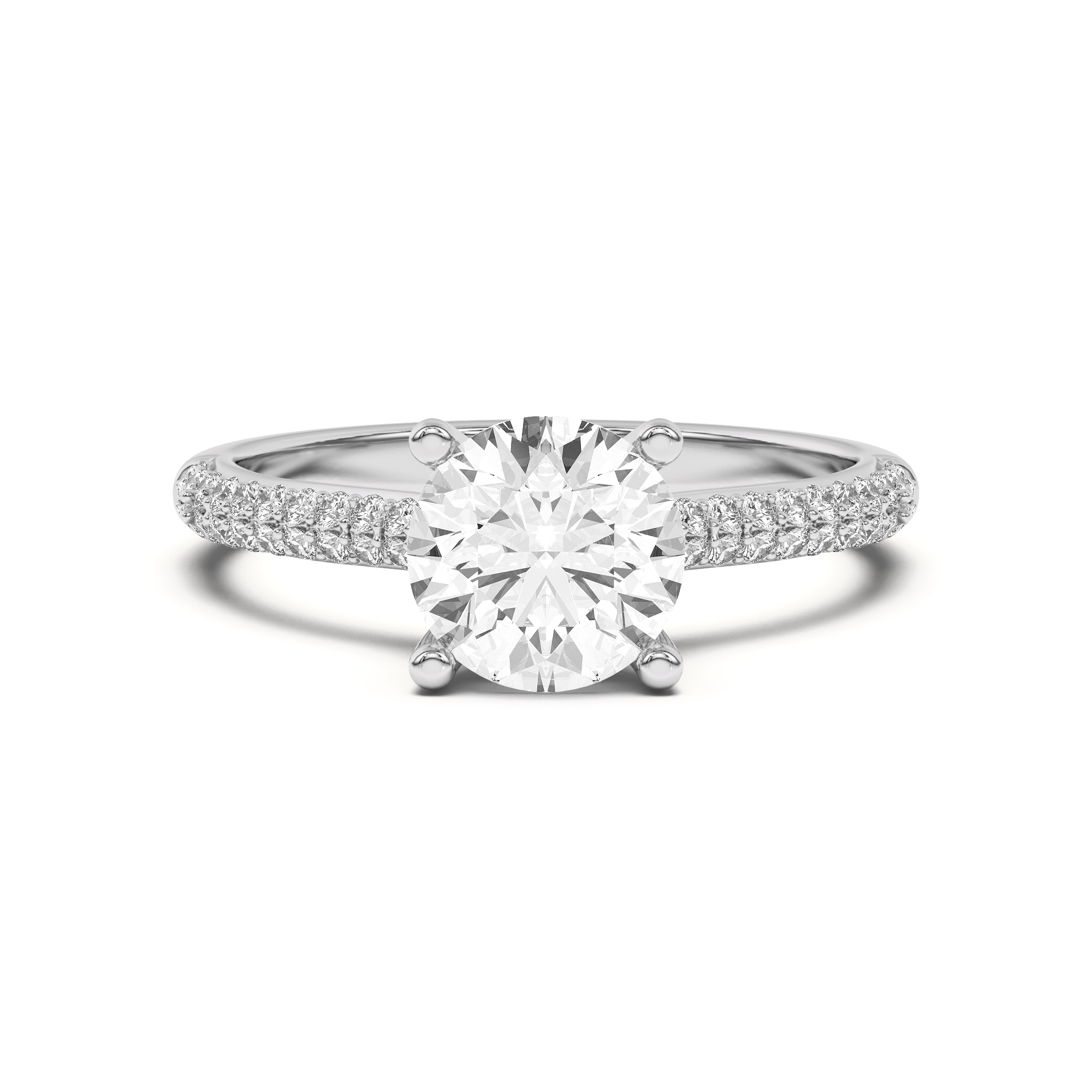 Ingrid Double Row Pave Engagement Ring