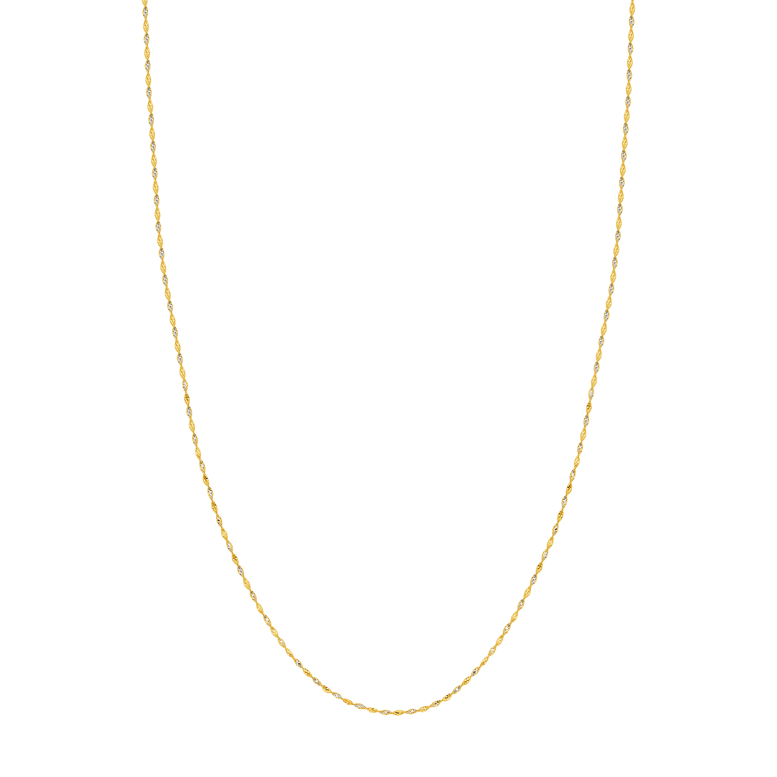 Two-Tone Twisted Link Gold Chain (1.35mm)