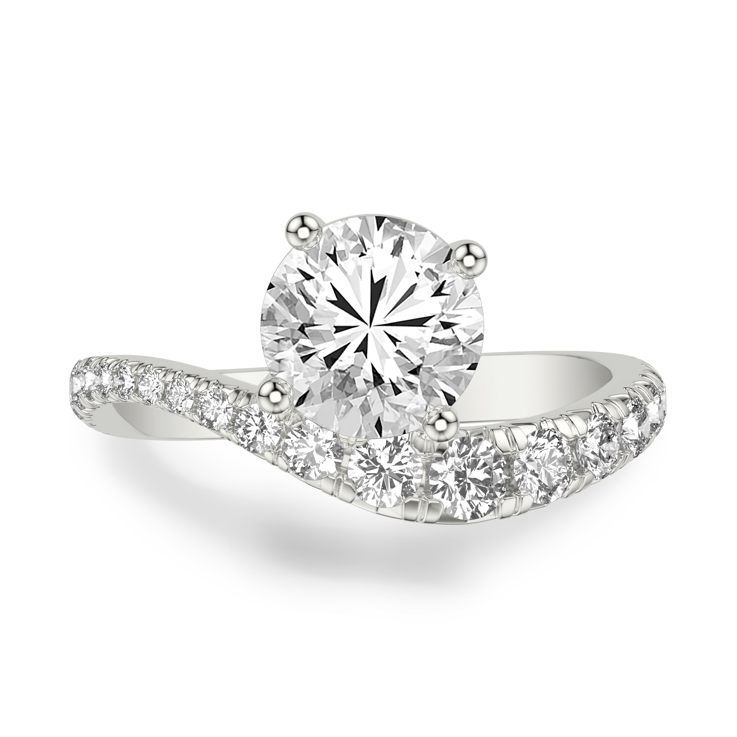 Curvelle Graduated Pave Engagement Ring