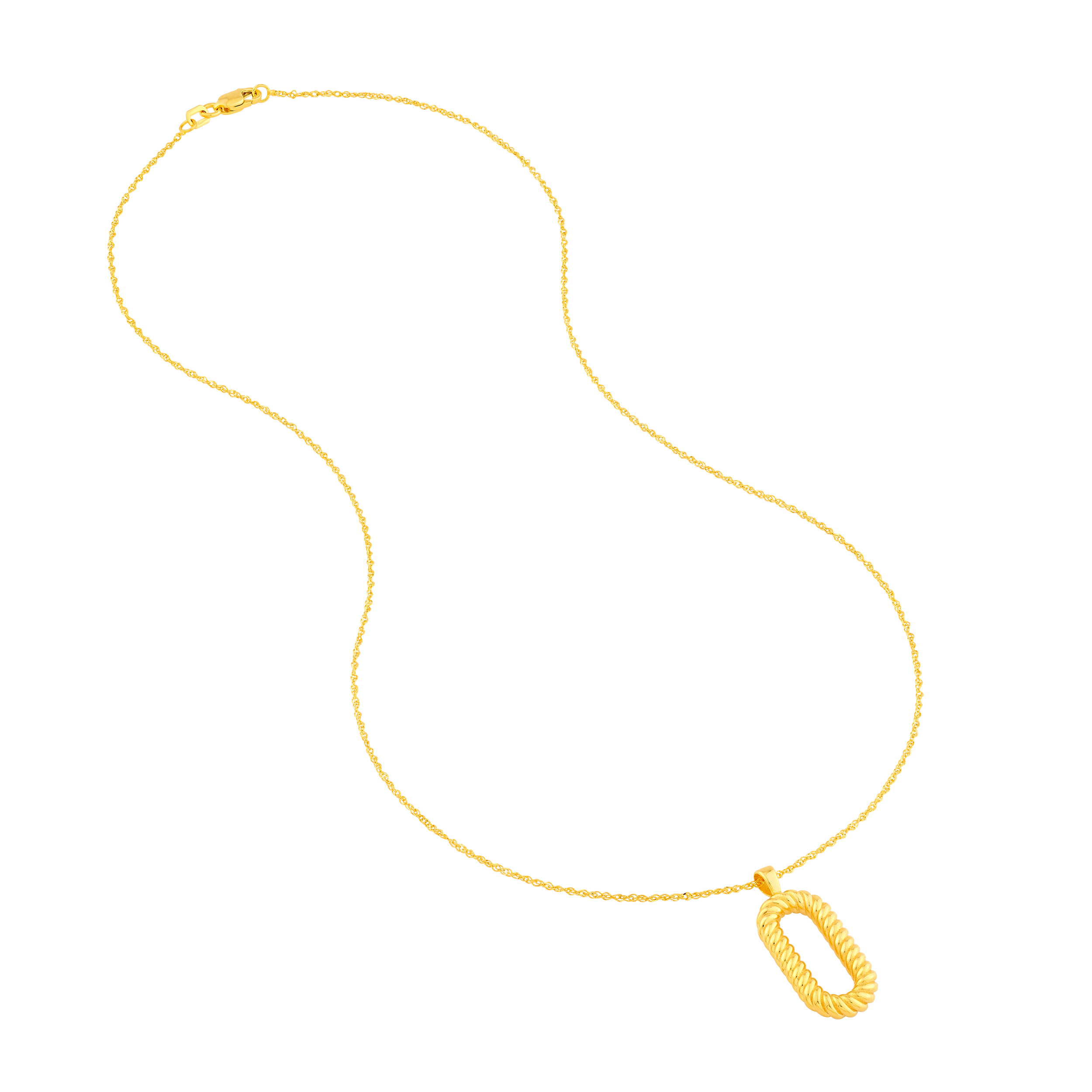 Rope Oval Gold Necklace
