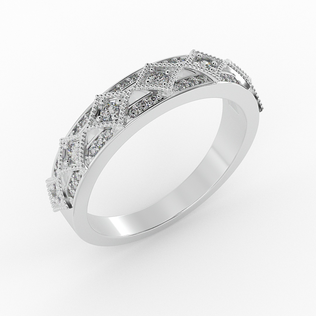 Paige Art Deco Diamond Band